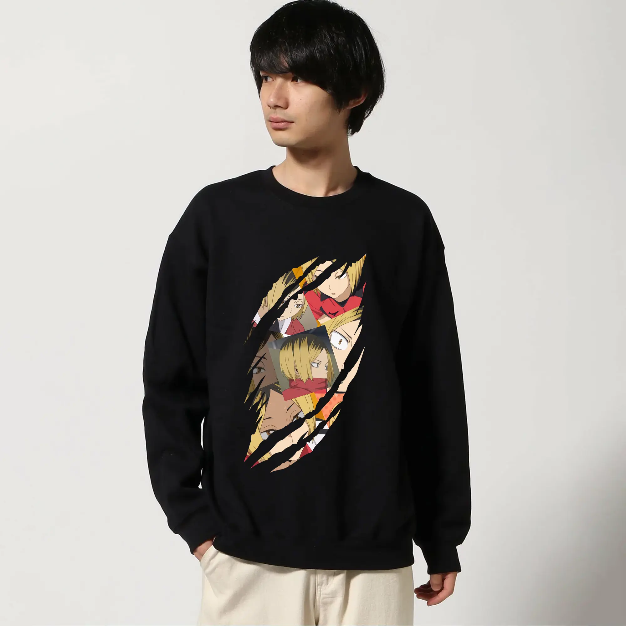 高品質 クルーネック スウェット ・ コットン59％ ポリエステル41％ ・ ユニセックス 長袖 トレーナー ・ カジュアル デイリー スポーツ 散歩用