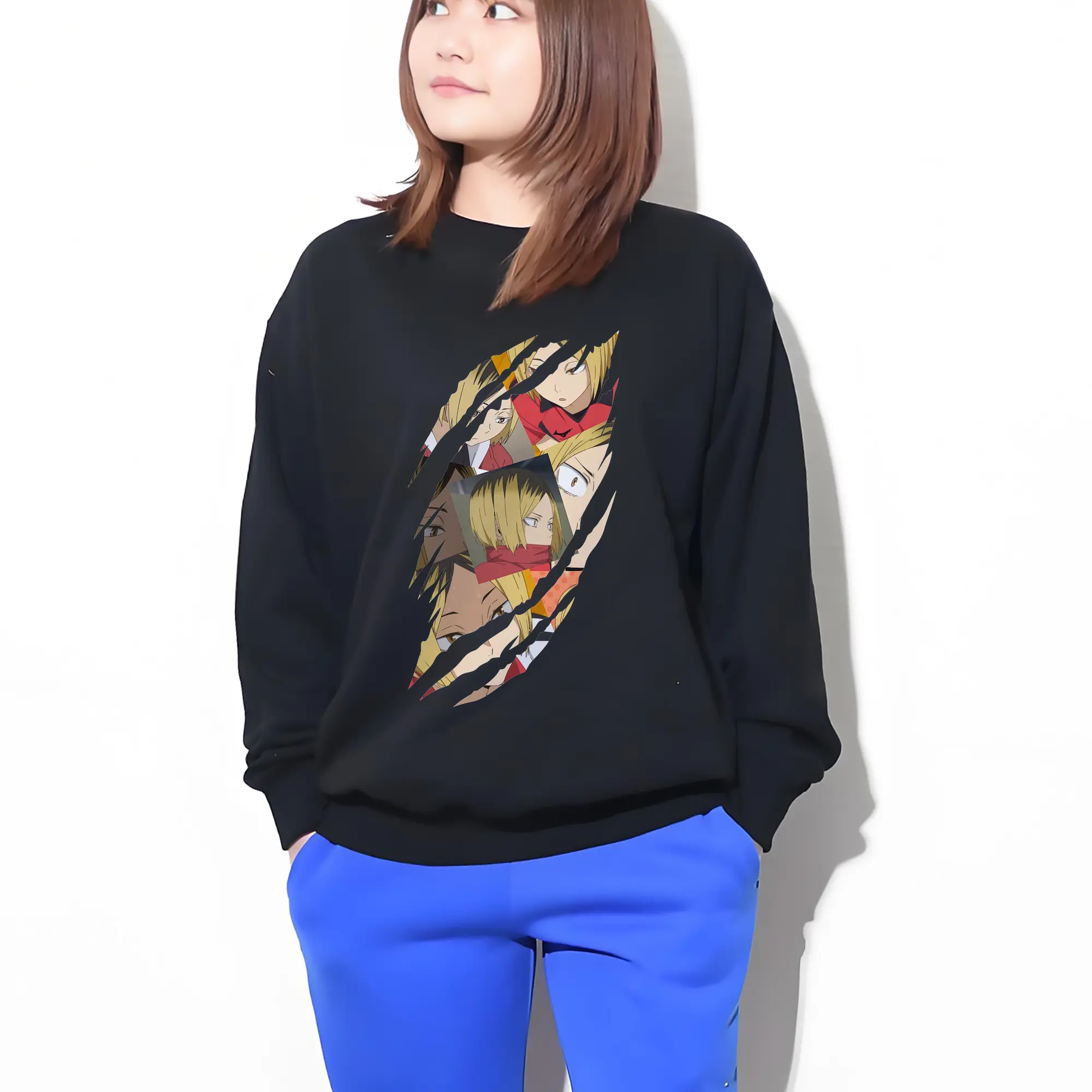 高品質 クルーネック スウェット ・ コットン59％ ポリエステル41％ ・ ユニセックス 長袖 トレーナー ・ カジュアル デイリー スポーツ 散歩用