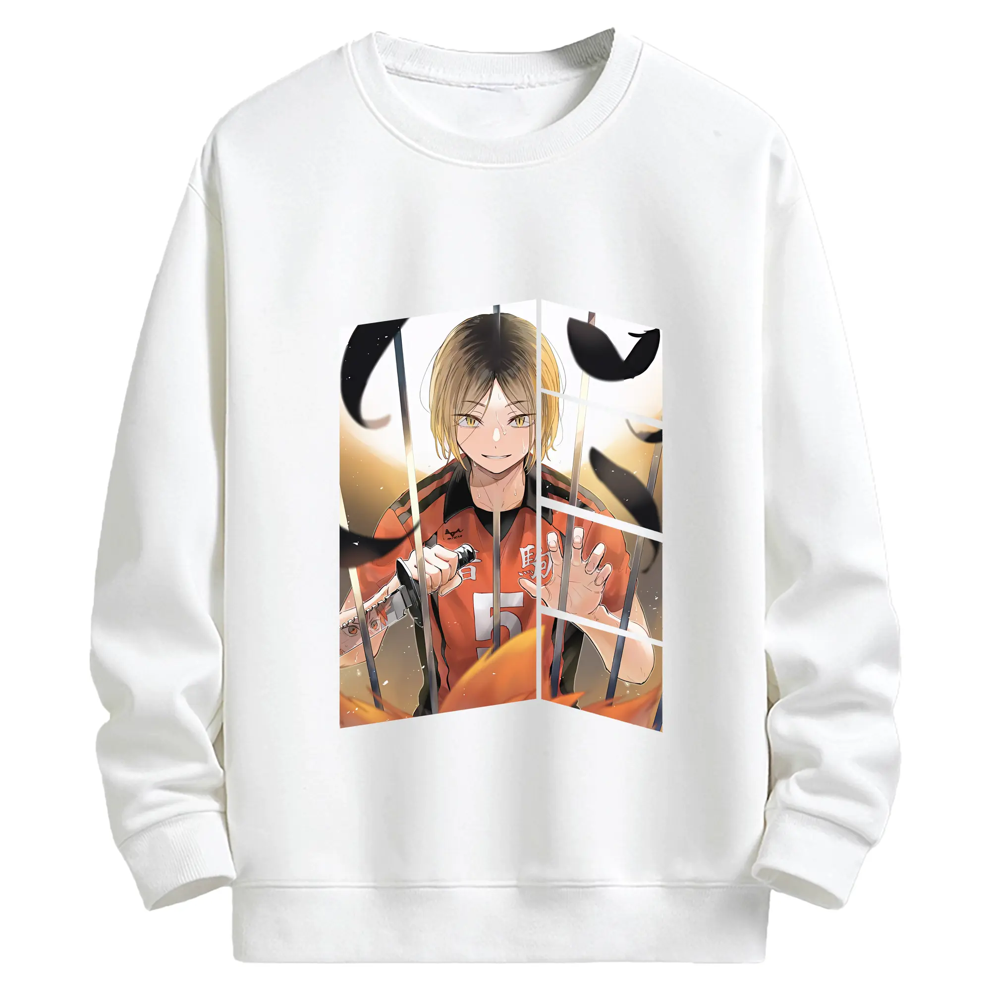 キッズ クルーネックスウェットシャツ ・ フロントプリント ・ 綿80％ ポリエステル20％ ・ 快適 通学 スポーツ 日常使い お散歩用