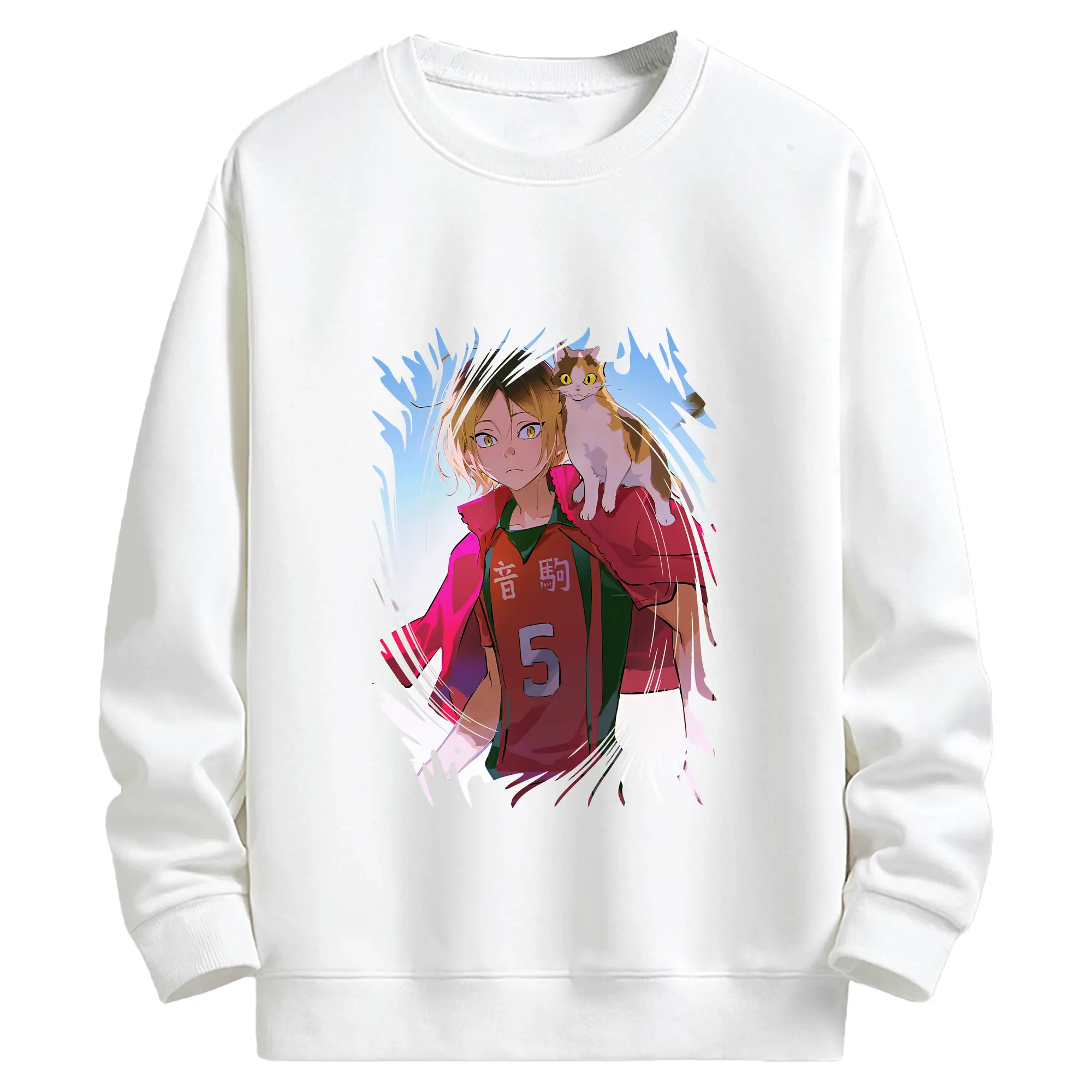 キッズ クルーネックスウェットシャツ ・ フロントプリント ・ 綿80％ ポリエステル20％ ・ 快適 通学 スポーツ 日常使い お散歩用