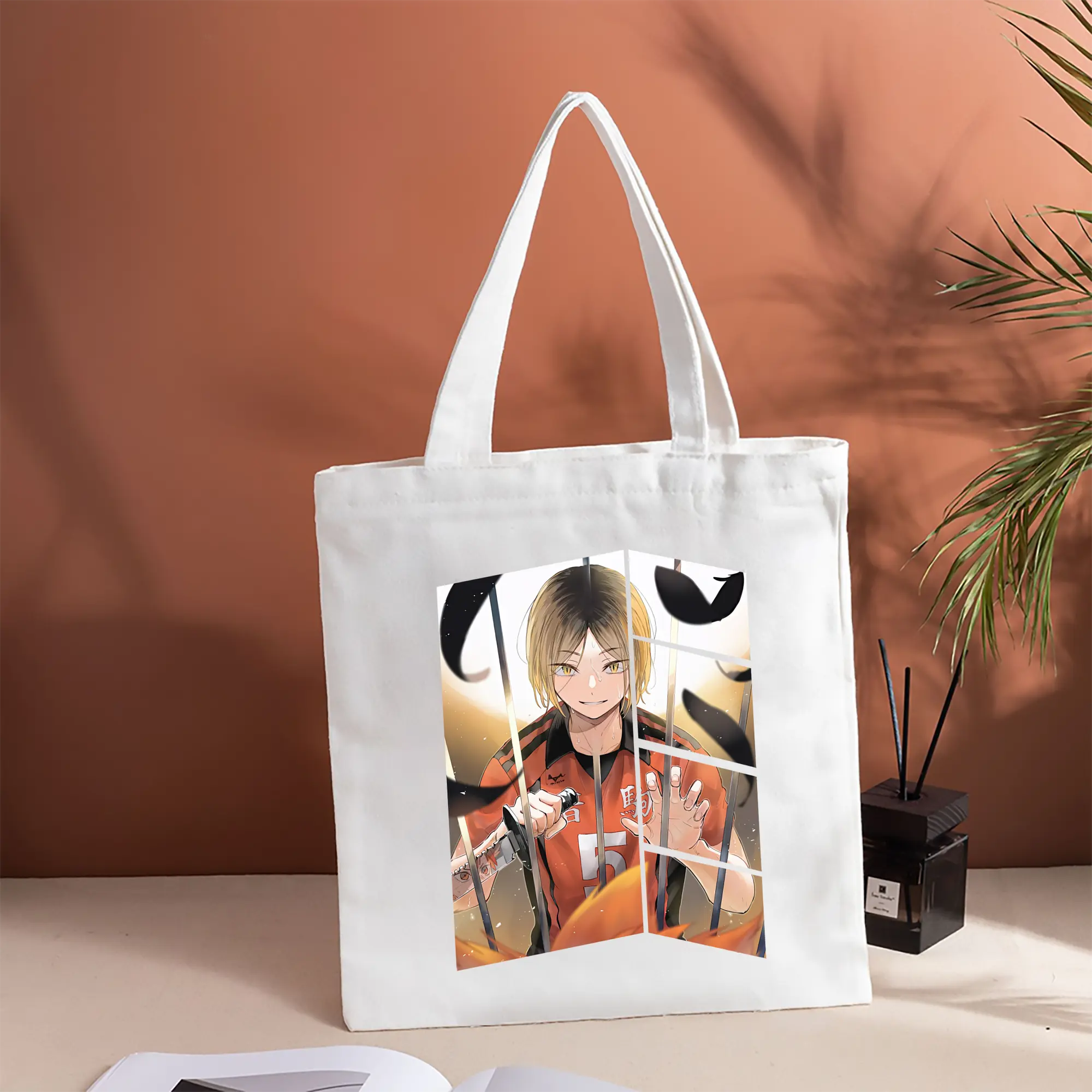 縦型キャンバス手提げバッグ（トートバッグ） ・ キャンバス素材 ・ ショッピング用 ・ 軽量 丈夫 お手入れ簡単