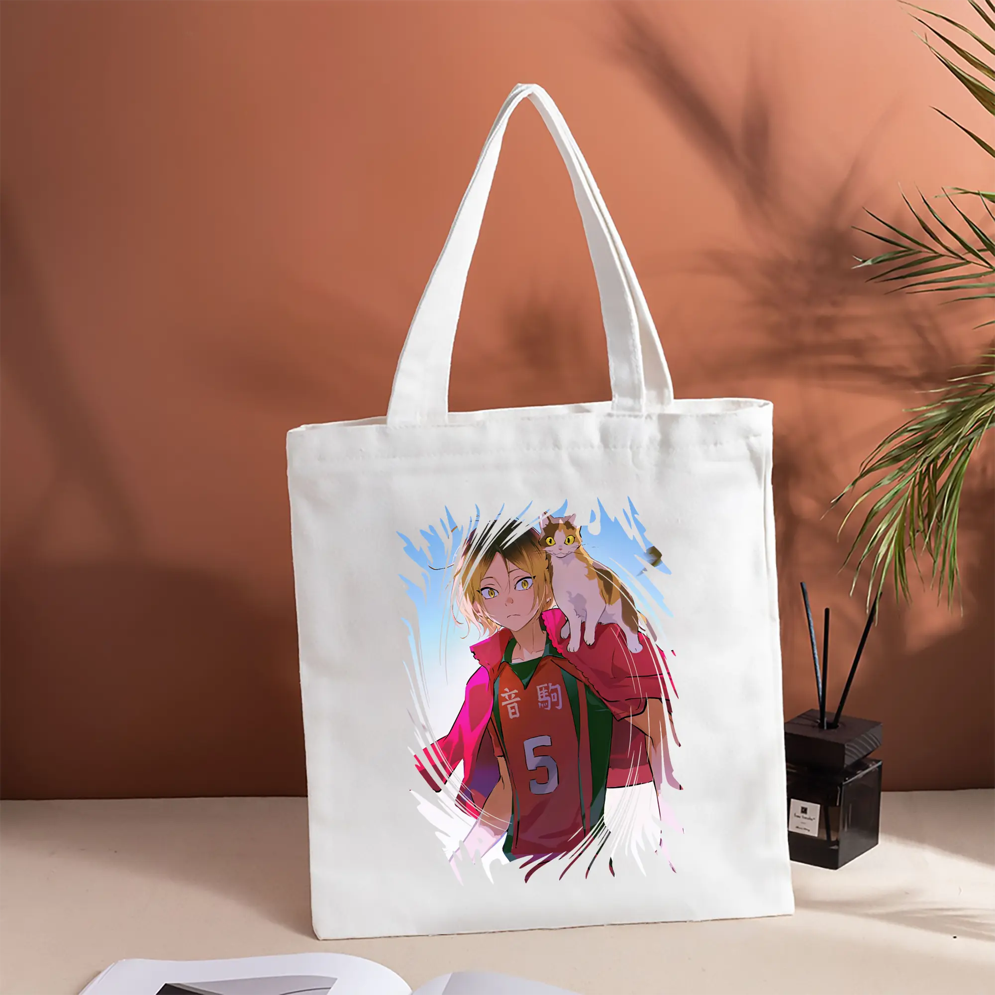 縦型キャンバス手提げバッグ（トートバッグ） ・ キャンバス素材 ・ ショッピング用 ・ 軽量 丈夫 お手入れ簡単