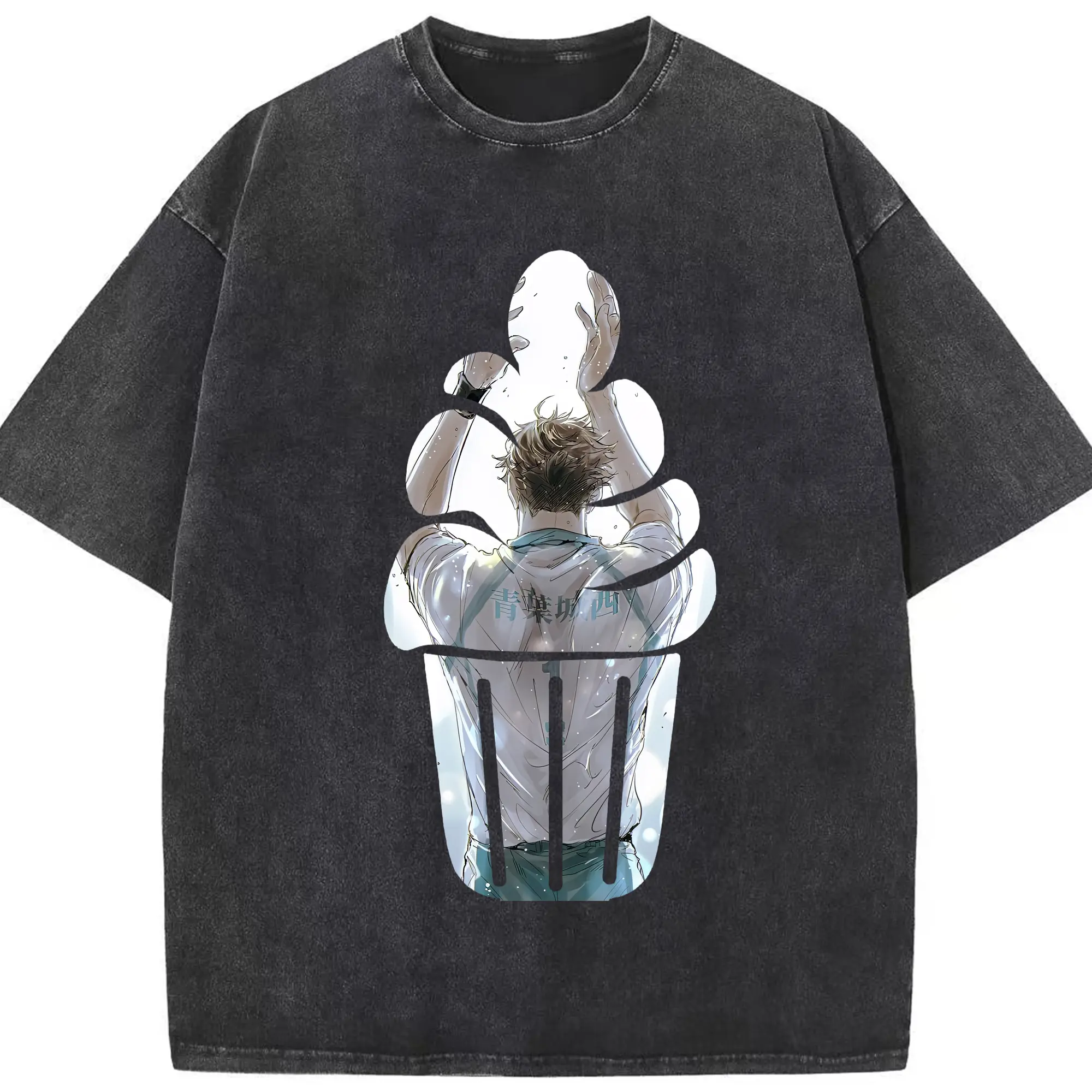 ハイキュー!! グッズ,及川徹 - 綿100％ ヴィンテージ風 半袖Tシャツ ・ フロントプリント ・ 柔らか肌触り ・ 通気性 快適 ・ スポーツ カジュアル 外出用