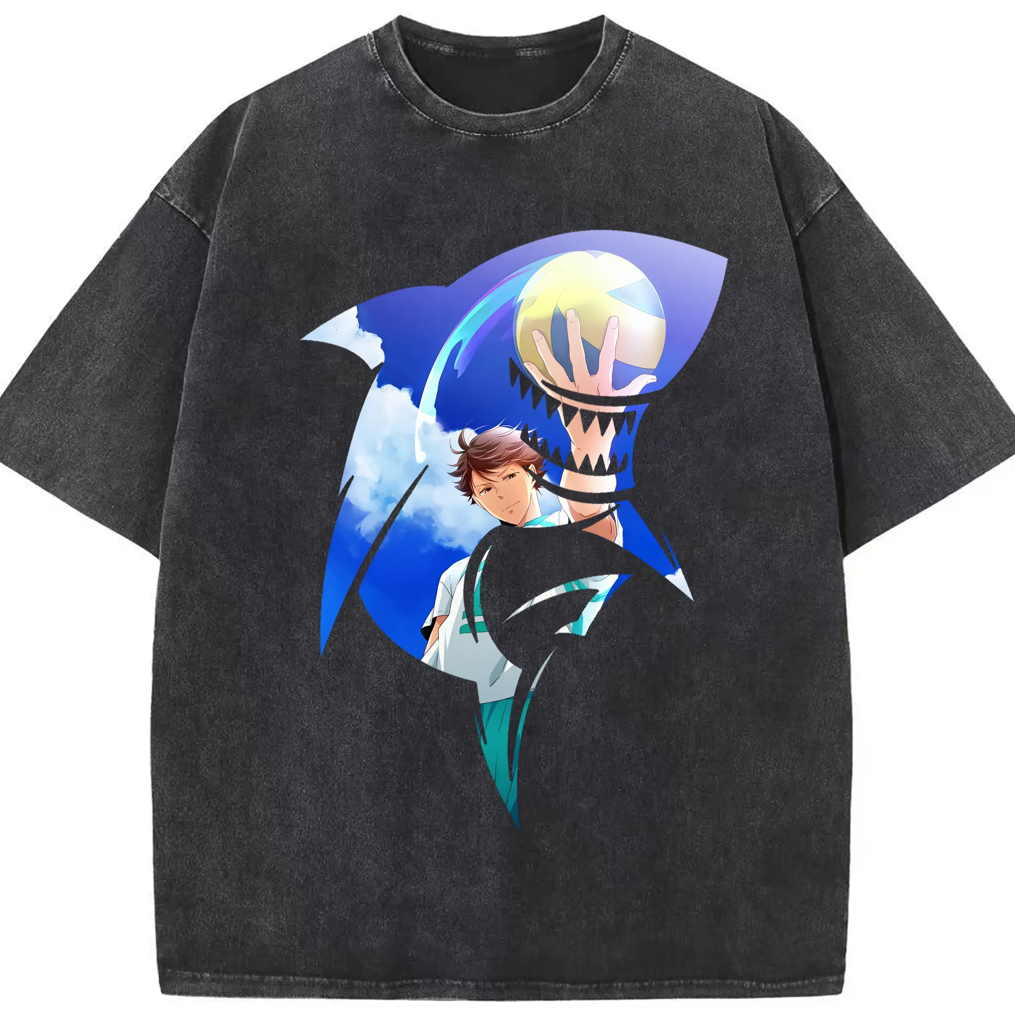 ハイキュー!! グッズ,及川徹 - 綿100％ ヴィンテージ風 半袖Tシャツ ・ フロントプリント ・ 柔らか肌触り ・ 通気性 快適 ・ スポーツ カジュアル 外出用