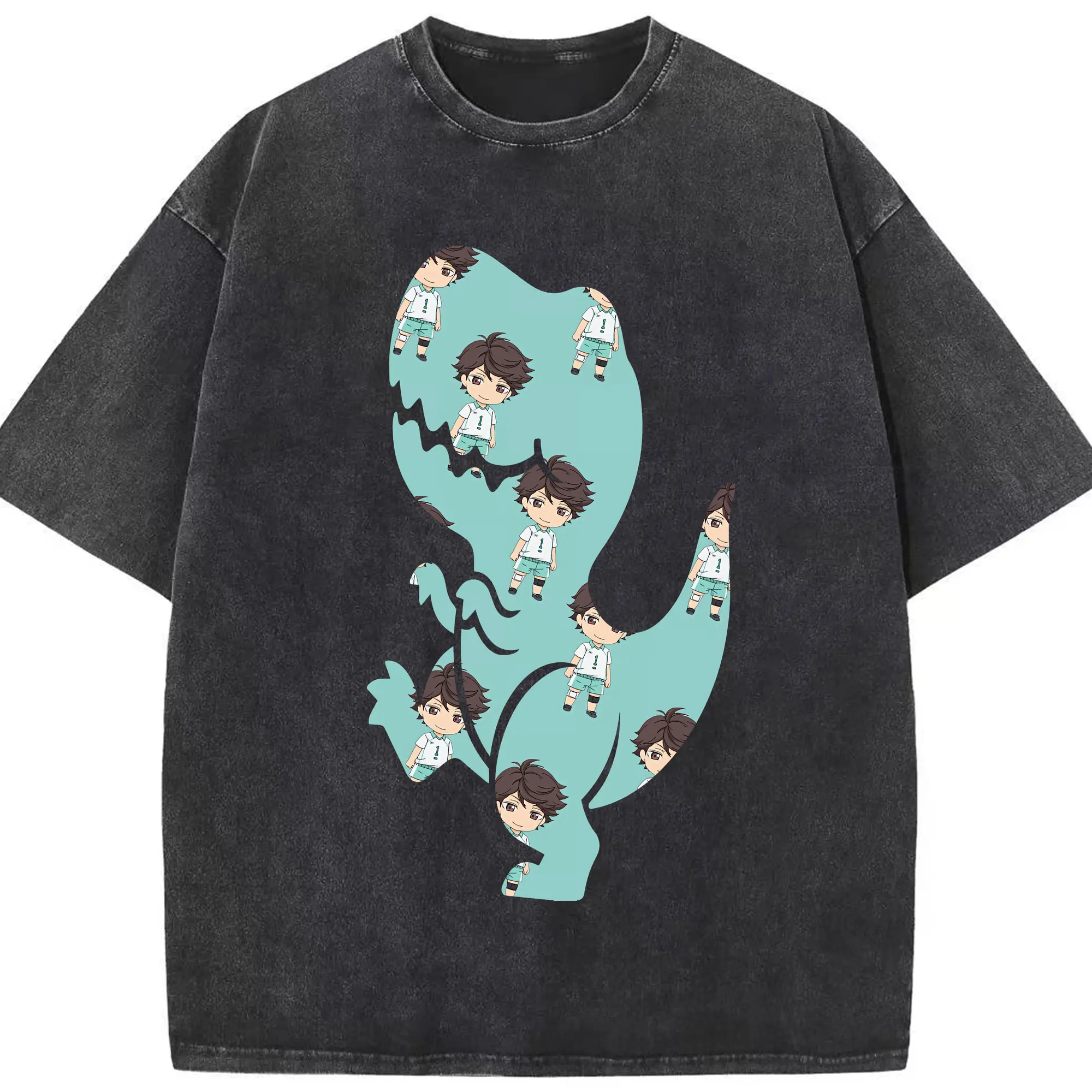 ハイキュー!! グッズ,及川徹 - 綿100％ ヴィンテージ風 半袖Tシャツ ・ フロントプリント ・ 柔らか肌触り ・ 通気性 快適 ・ スポーツ カジュアル 外出用