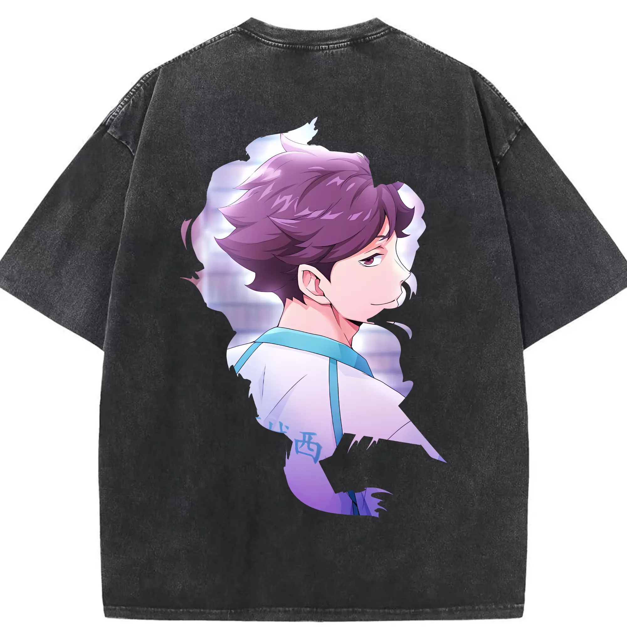 ハイキュー!! グッズ,及川徹 - 綿100％ ヴィンテージ風 半袖Tシャツ ・ 背面プリント ・ 柔らか肌触り ・ 通気性 快適 ・ スポーツ カジュアル 外出用