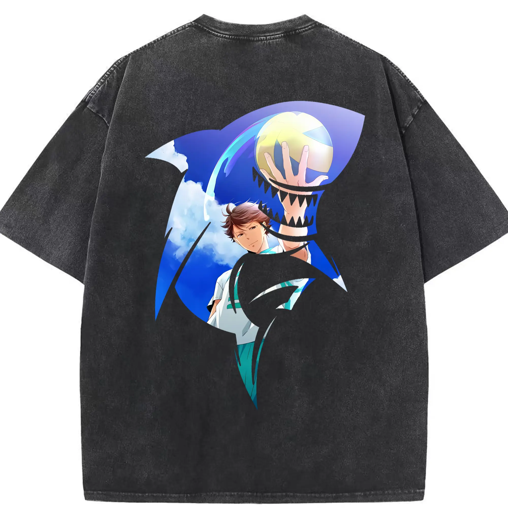 ハイキュー!! グッズ,及川徹 - 綿100％ ヴィンテージ風 半袖Tシャツ ・ 背面プリント ・ 柔らか肌触り ・ 通気性 快適 ・ スポーツ カジュアル 外出用