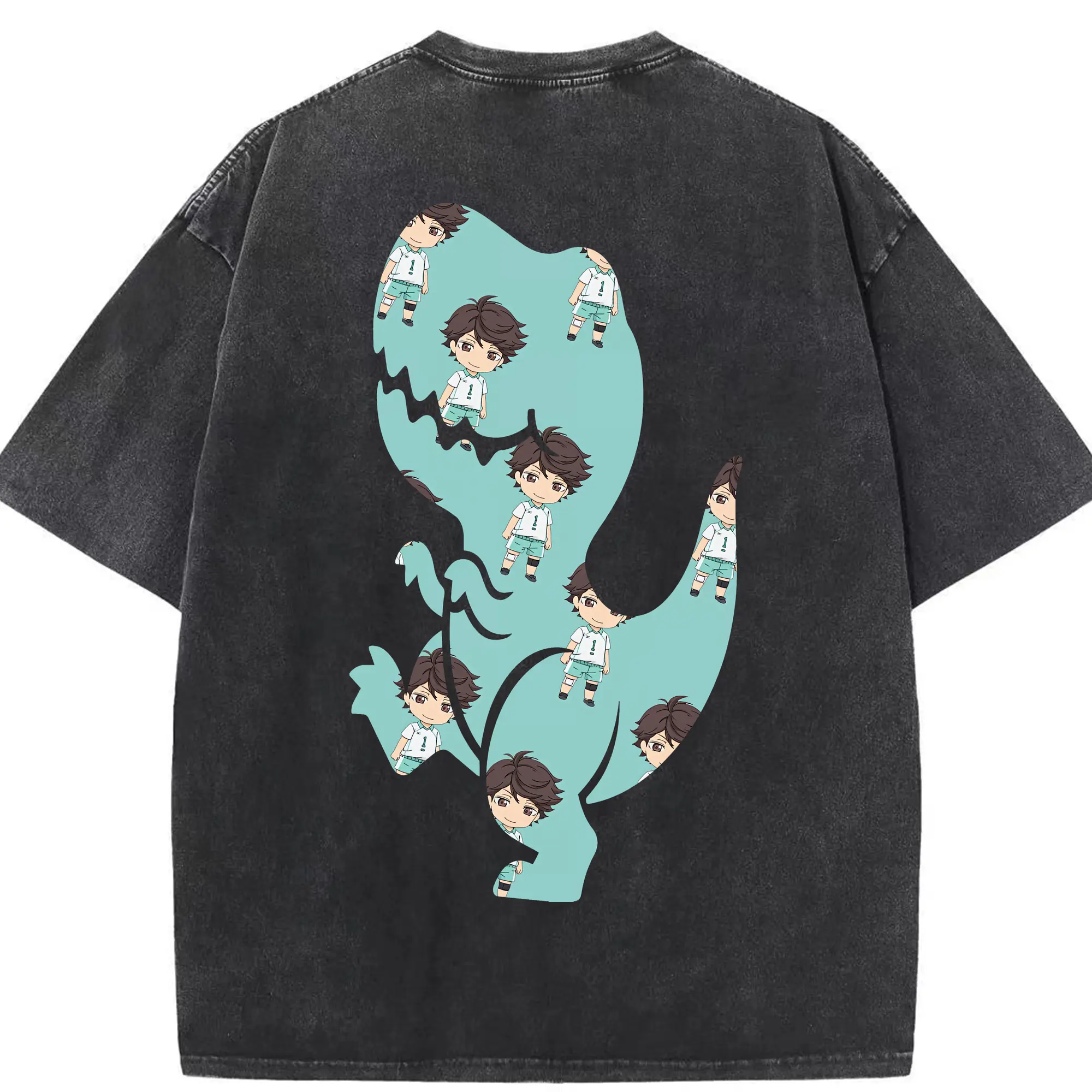 ハイキュー!! グッズ,及川徹 - 綿100％ ヴィンテージ風 半袖Tシャツ ・ 背面プリント ・ 柔らか肌触り ・ 通気性 快適 ・ スポーツ カジュアル 外出用