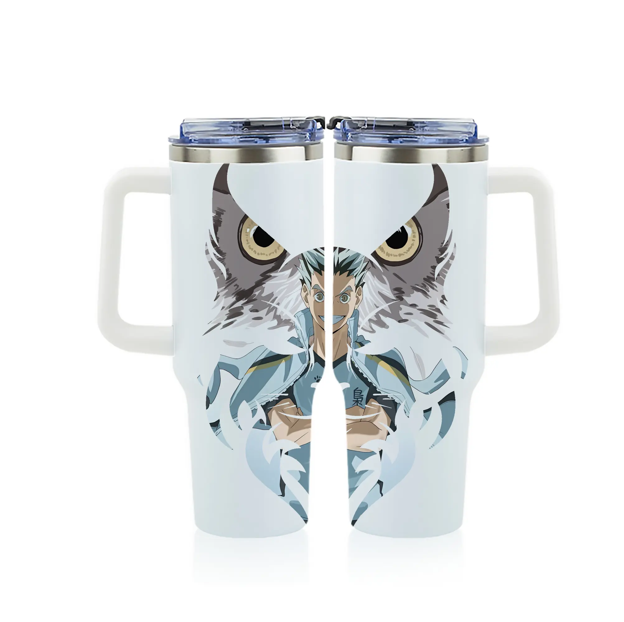 ハイキュー!! グッズ,木兎光太郎 - 1200mL フルプリント車用タンブラー ・ 304ステンレス 内側 ・ 201ステンレス 外側 ・ 保温 保冷 ・ 通勤 ドライブ アウトドア用