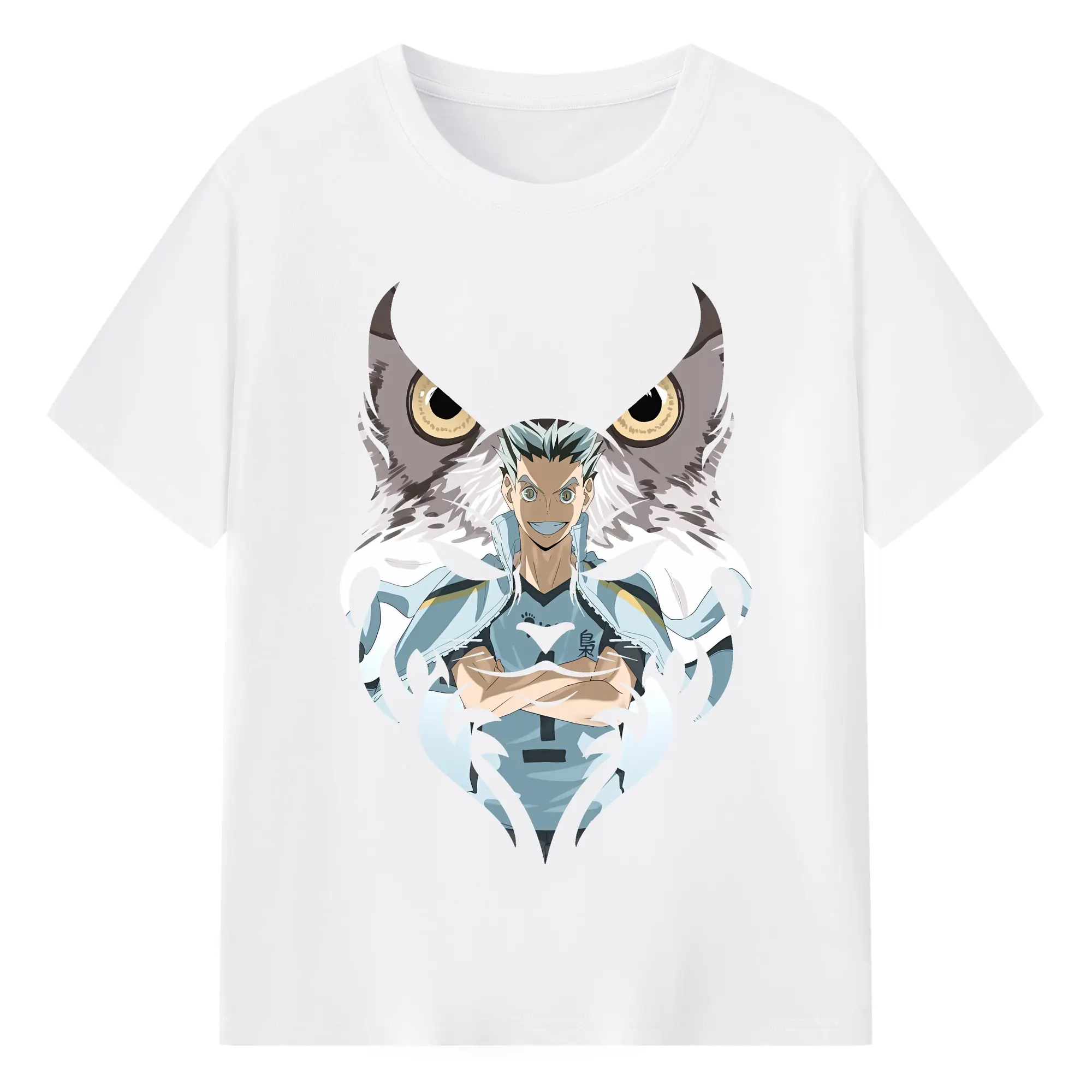 ハイキュー!! グッズ,木兎光太郎 - 綿100％ 半袖Tシャツ ・ フロントプリント ・ 快適 通気性 ・ 日常使い 散歩 スポーツ用