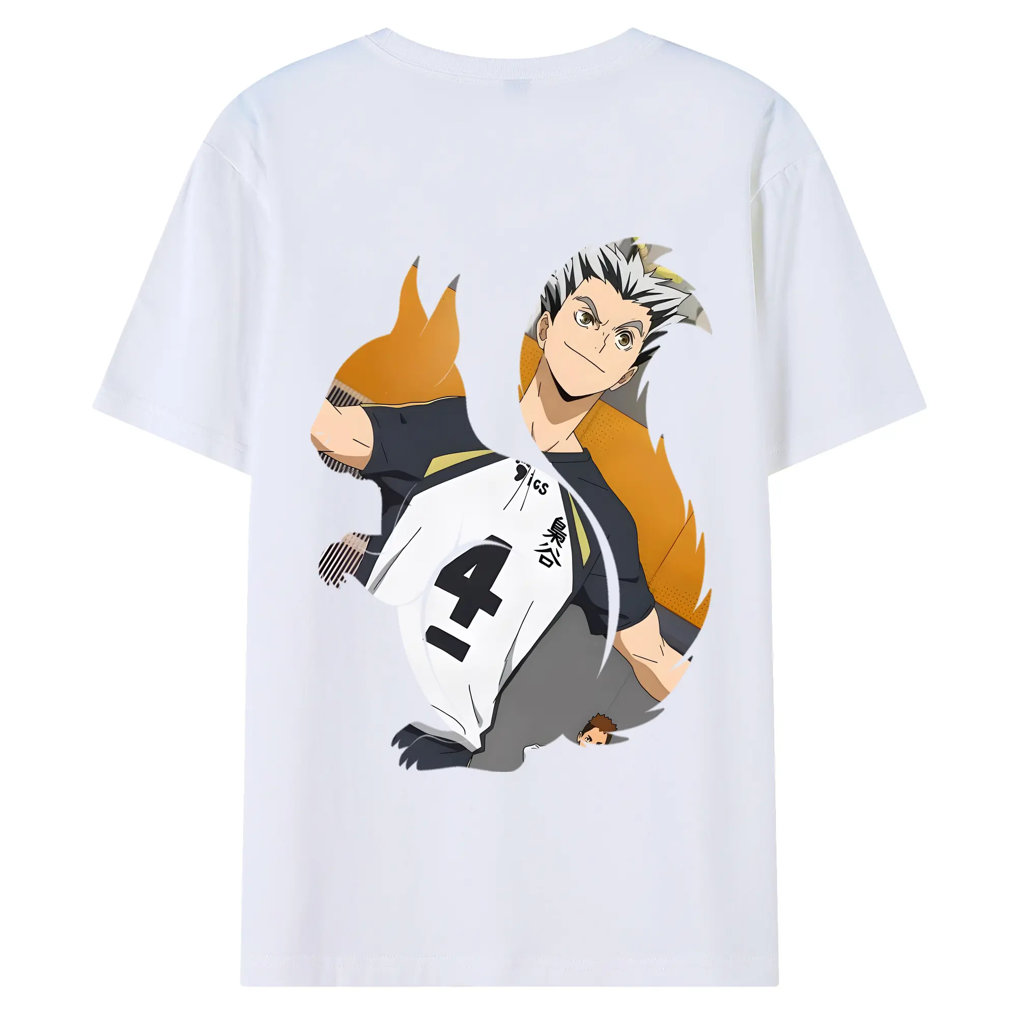 ハイキュー!! グッズ,木兎光太郎 - 綿100％ 半袖Tシャツ ・ バックプリント ・ 快適 通気性 ・ 日常使い 散歩 スポーツ用