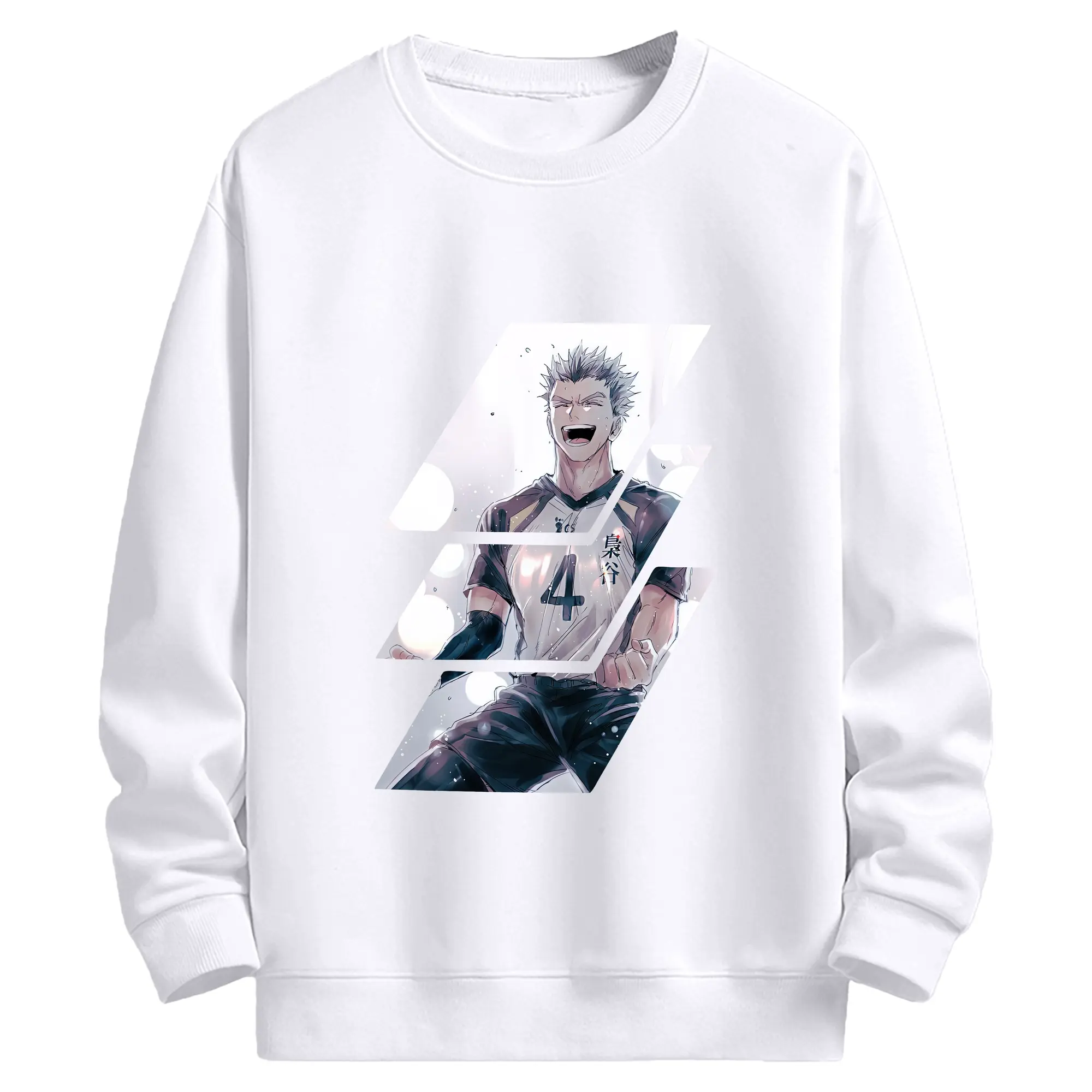 ハイキュー!! グッズ,木兎光太郎 - 高品質 クルーネック スウェット ・ コットン59％ ポリエステル41％ ・ ユニセックス 長袖 トレーナー ・ カジュアル デイリー スポーツ 散歩用