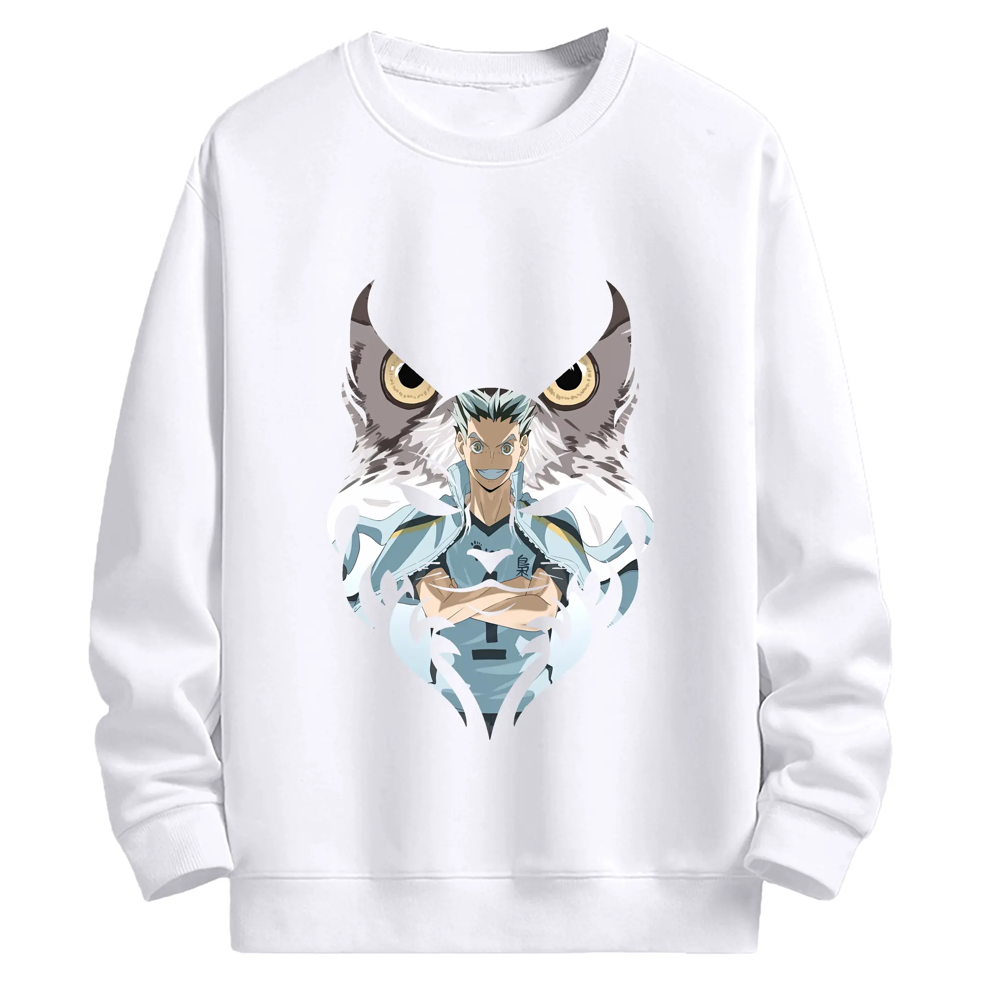 ハイキュー!! グッズ,木兎光太郎 - 高品質 クルーネック スウェット ・ コットン59％ ポリエステル41％ ・ ユニセックス 長袖 トレーナー ・ カジュアル デイリー スポーツ 散歩用