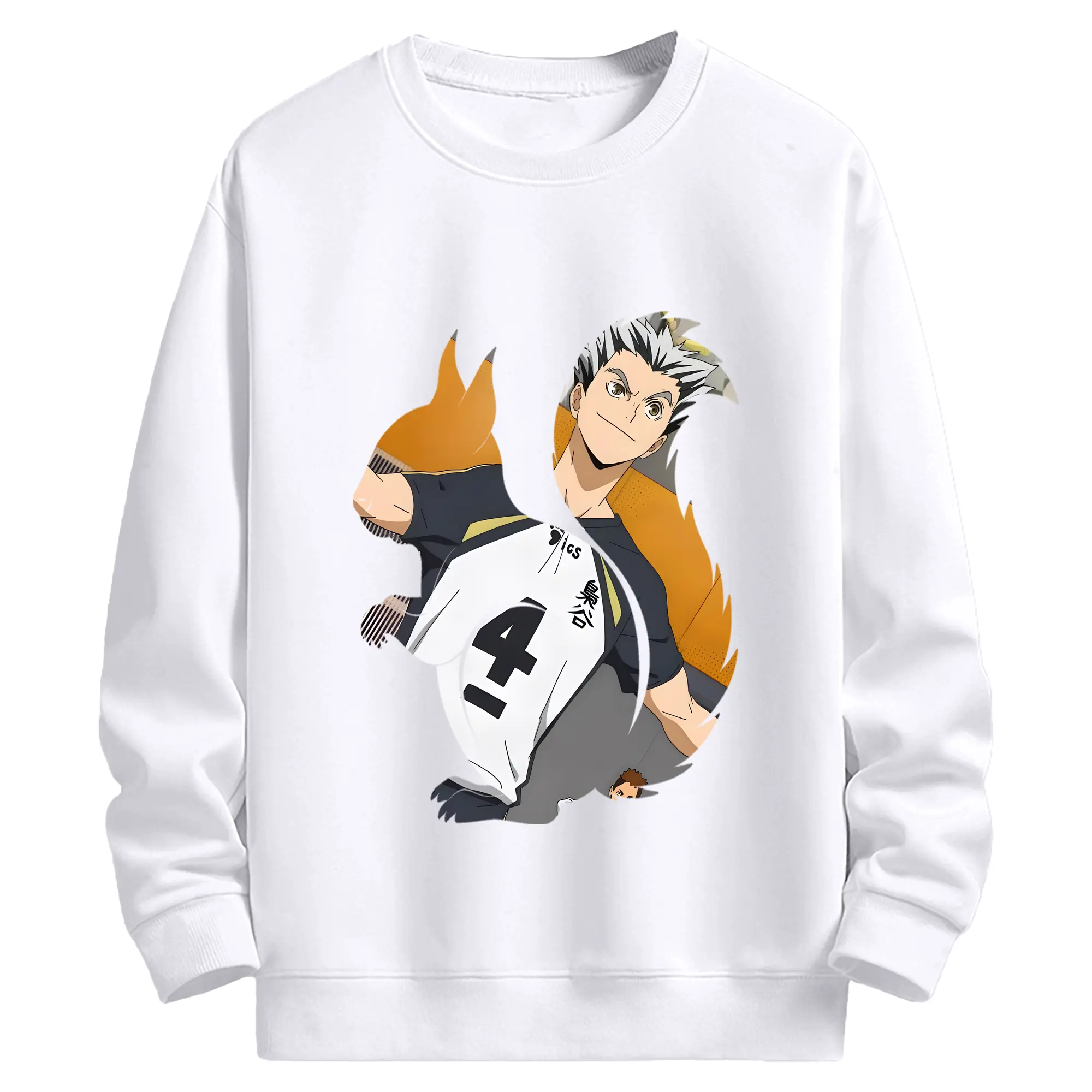 ハイキュー!! グッズ,木兎光太郎 - 高品質 クルーネック スウェット ・ コットン59％ ポリエステル41％ ・ ユニセックス 長袖 トレーナー ・ カジュアル デイリー スポーツ 散歩用