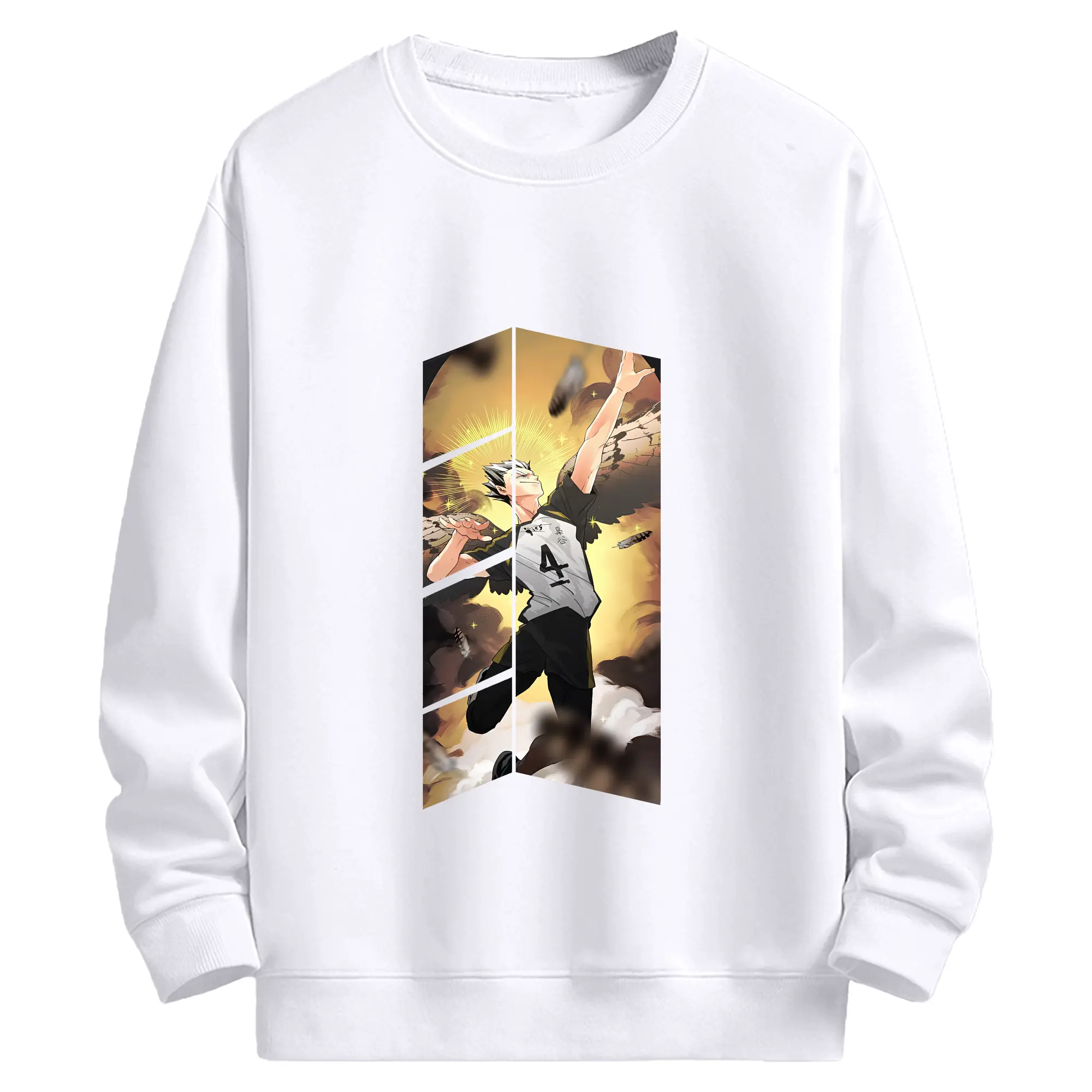 ハイキュー!! グッズ,木兎光太郎 - 高品質 クルーネック スウェット ・ コットン59％ ポリエステル41％ ・ ユニセックス 長袖 トレーナー ・ カジュアル デイリー スポーツ 散歩用