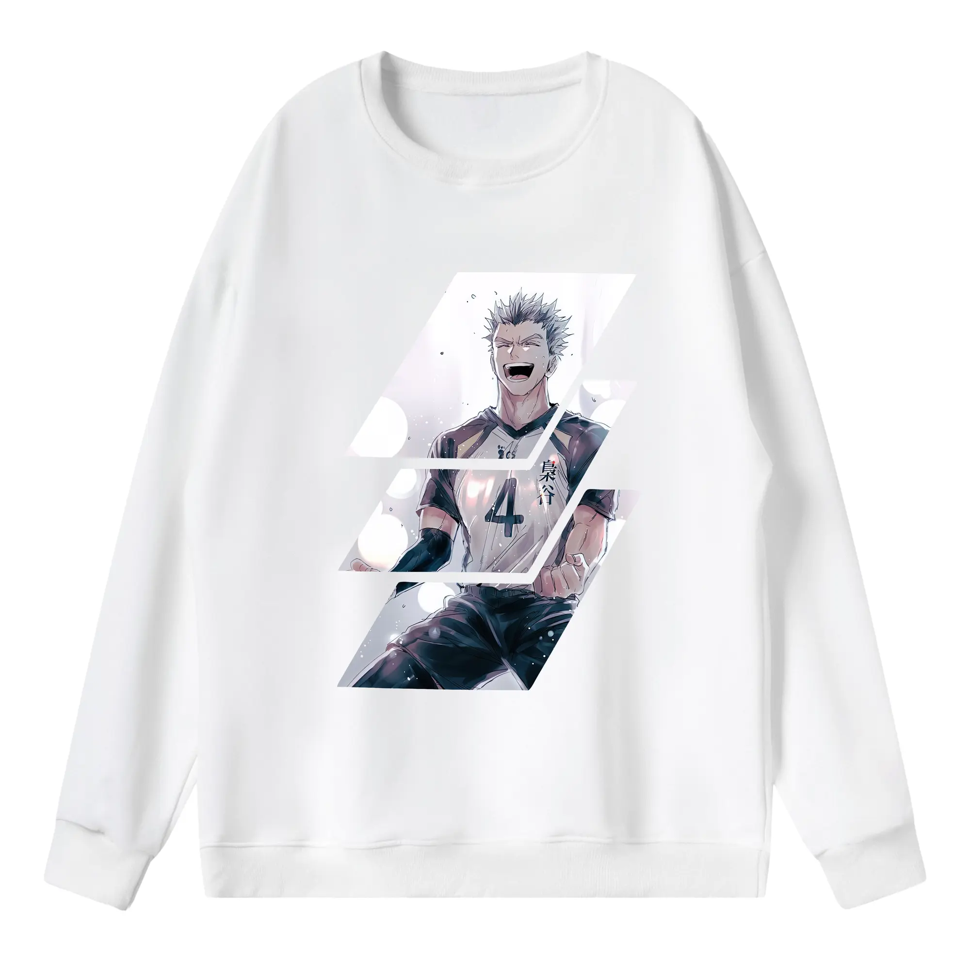 ハイキュー!! グッズ,木兎光太郎 - 薄手 クルーネック スウェット 裏毛260g · ポリエステル 春秋向け カジュアル 男女兼用 · トレーナー デイリー スポーツ 散歩に最適