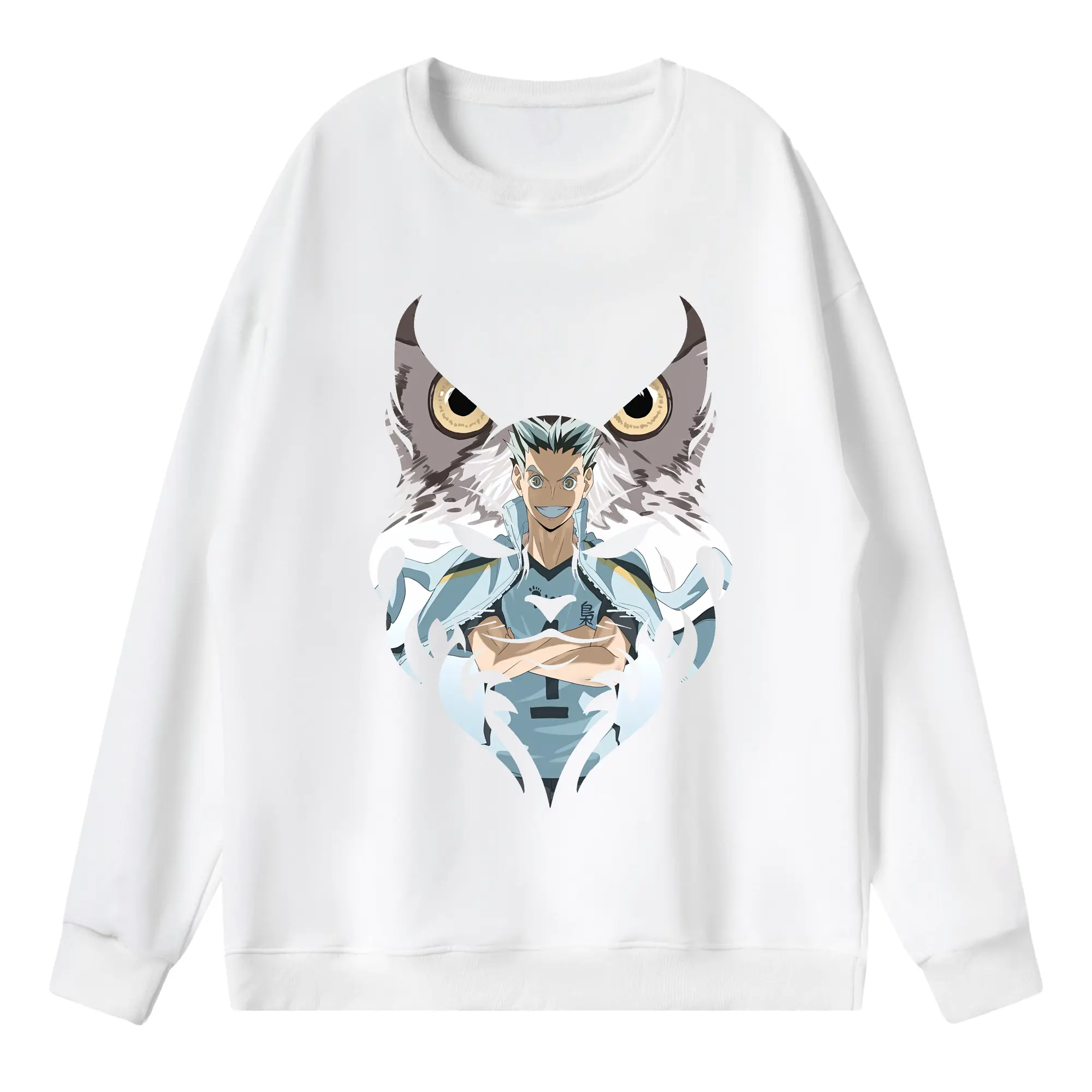 ハイキュー!! グッズ,木兎光太郎 - 薄手 クルーネック スウェット 裏毛260g · ポリエステル 春秋向け カジュアル 男女兼用 · トレーナー デイリー スポーツ 散歩に最適