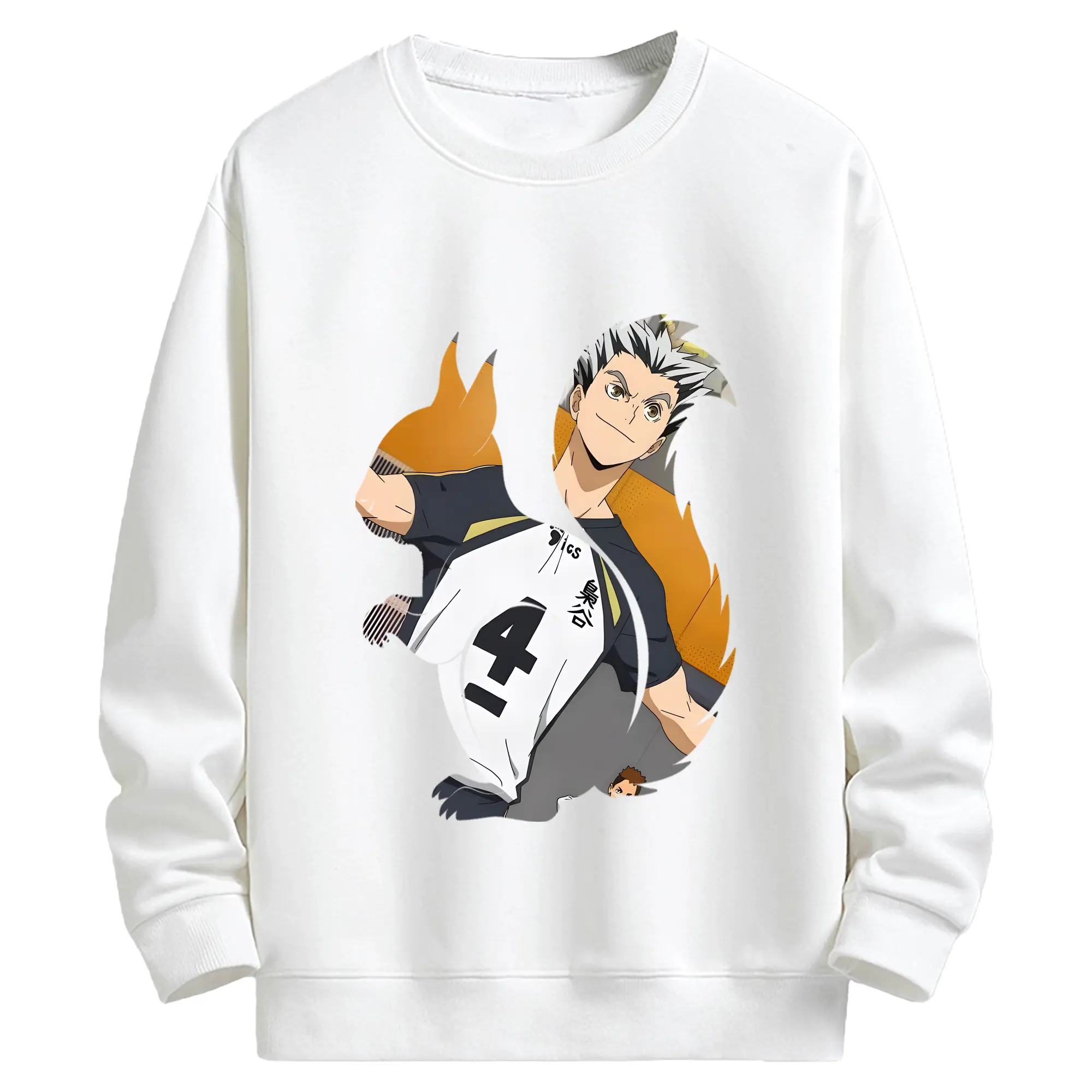 ハイキュー!! グッズ,木兎光太郎 - キッズ クルーネックスウェットシャツ ・ フロントプリント ・ 綿80％ ポリエステル20％ ・ 快適 通学 スポーツ 日常使い お散歩用