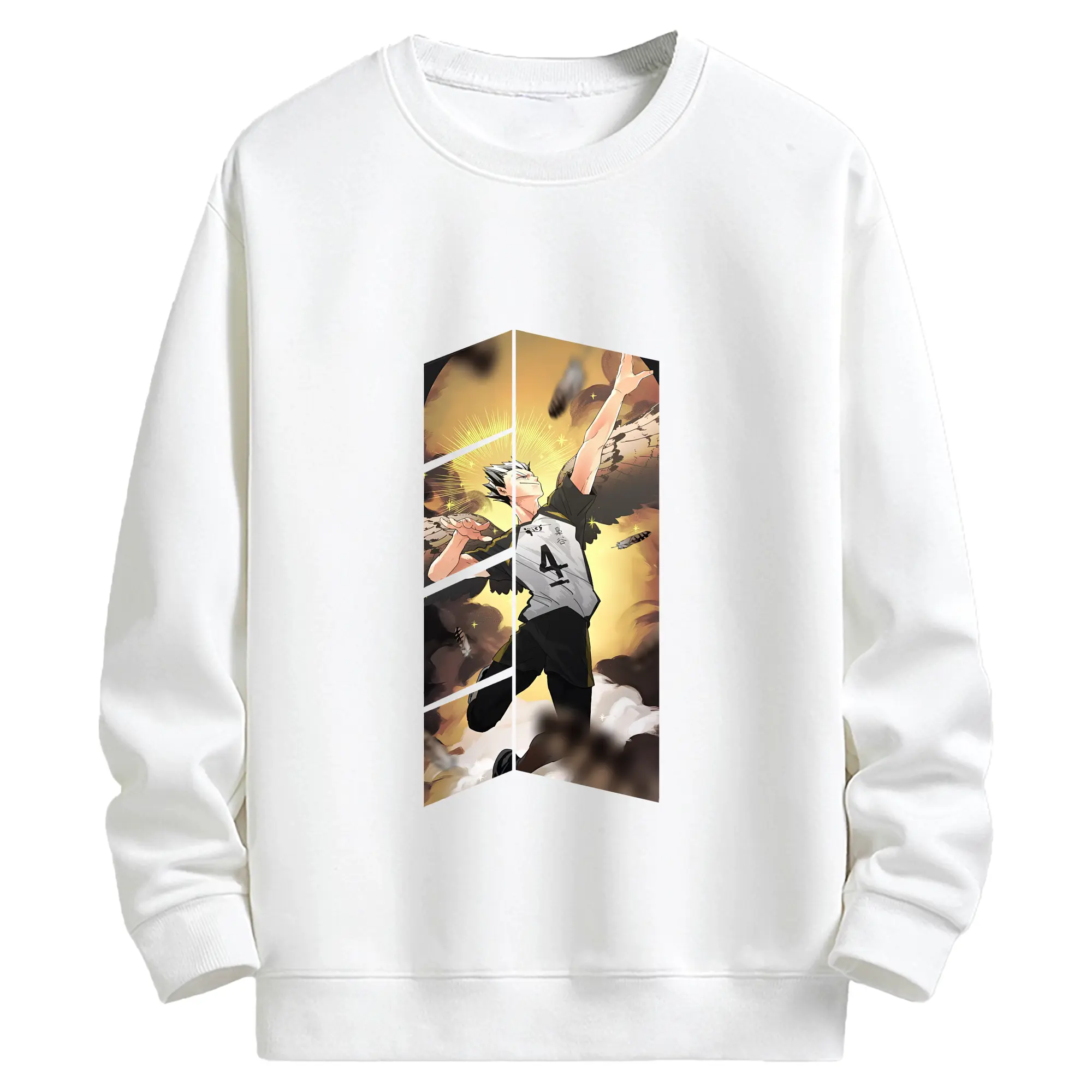 ハイキュー!! グッズ,木兎光太郎 - キッズ クルーネックスウェットシャツ ・ フロントプリント ・ 綿80％ ポリエステル20％ ・ 快適 通学 スポーツ 日常使い お散歩用