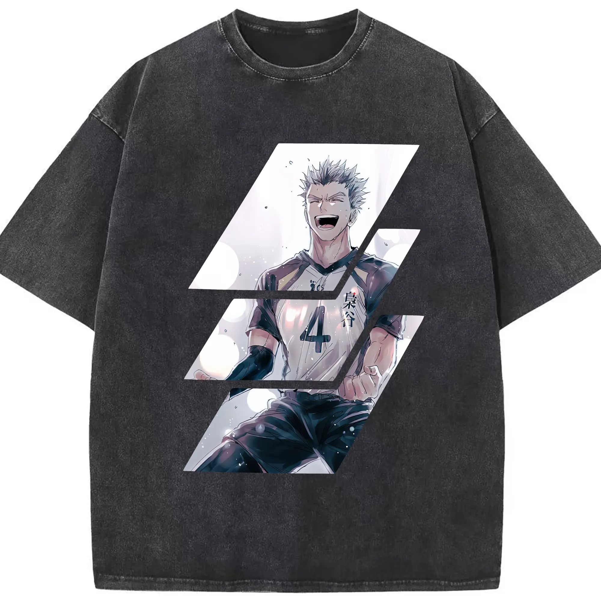 ハイキュー!! グッズ,木兎光太郎 - 綿100％ ヴィンテージ風 半袖Tシャツ ・ フロントプリント ・ 柔らか肌触り ・ 通気性 快適 ・ スポーツ カジュアル 外出用