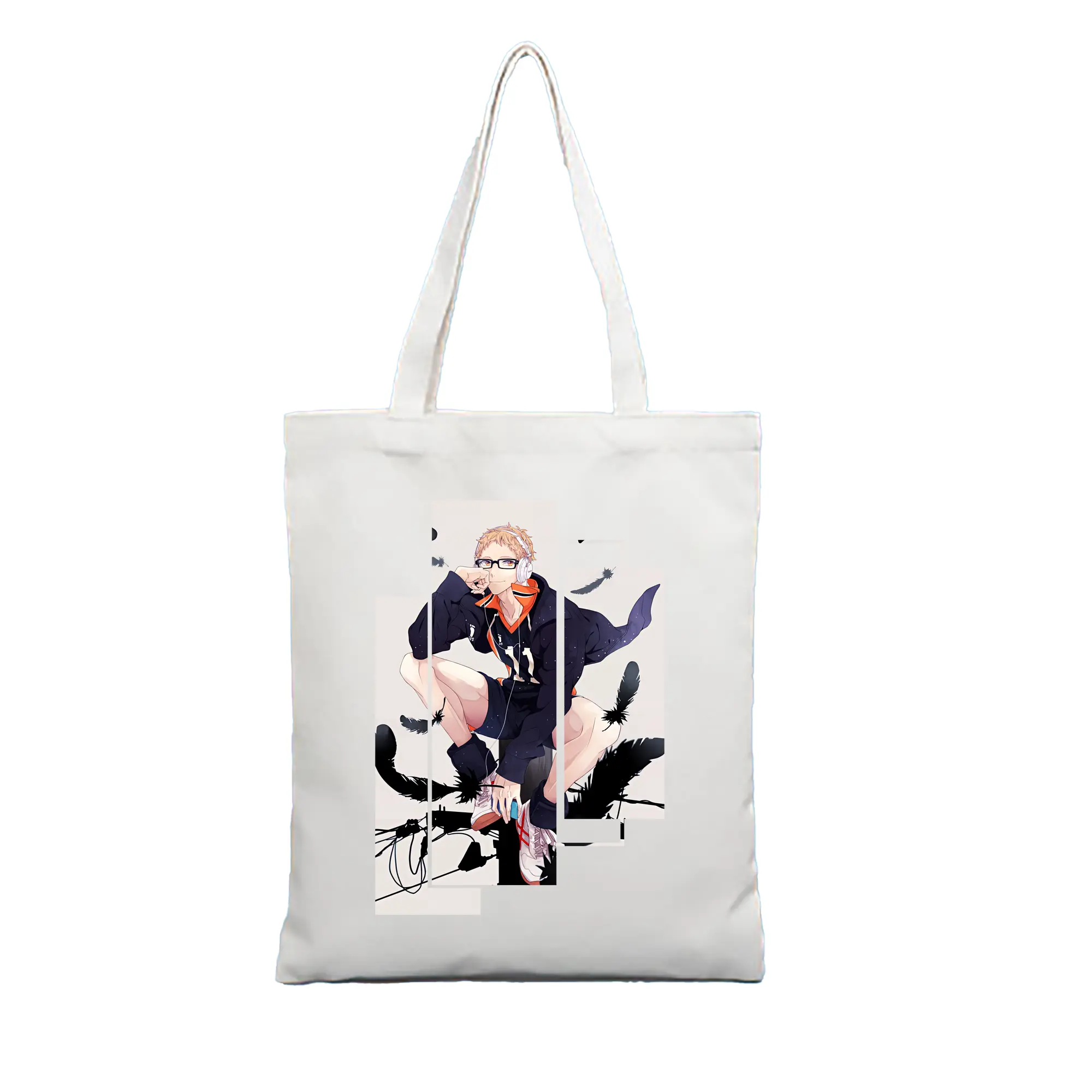 ハイキュー!! グッズ,月島蛍 - 縦型キャンバス手提げバッグ（トートバッグ） ・ キャンバス素材 ・ ショッピング用 ・ 軽量 丈夫 お手入れ簡単