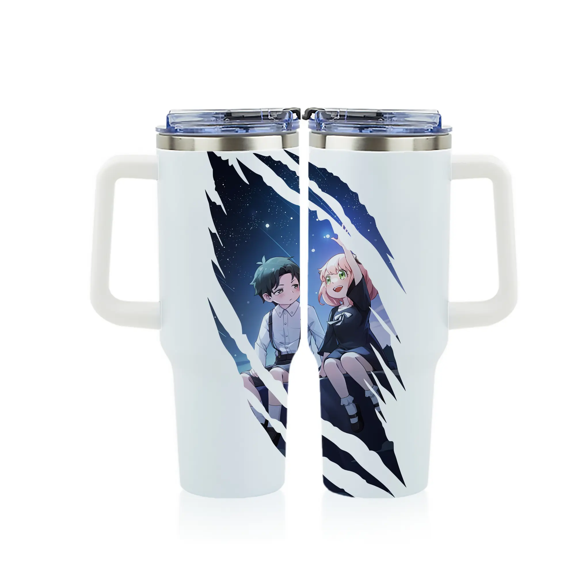 スパイファミリー グッズ,アーニャ・フォージャー（Anya Forger） - 1200mL フルプリント車用タンブラー ・ 304ステンレス 内側 ・ 201ステンレス 外側 ・ 保温 保冷 ・ 通勤 ドライブ アウトドア用