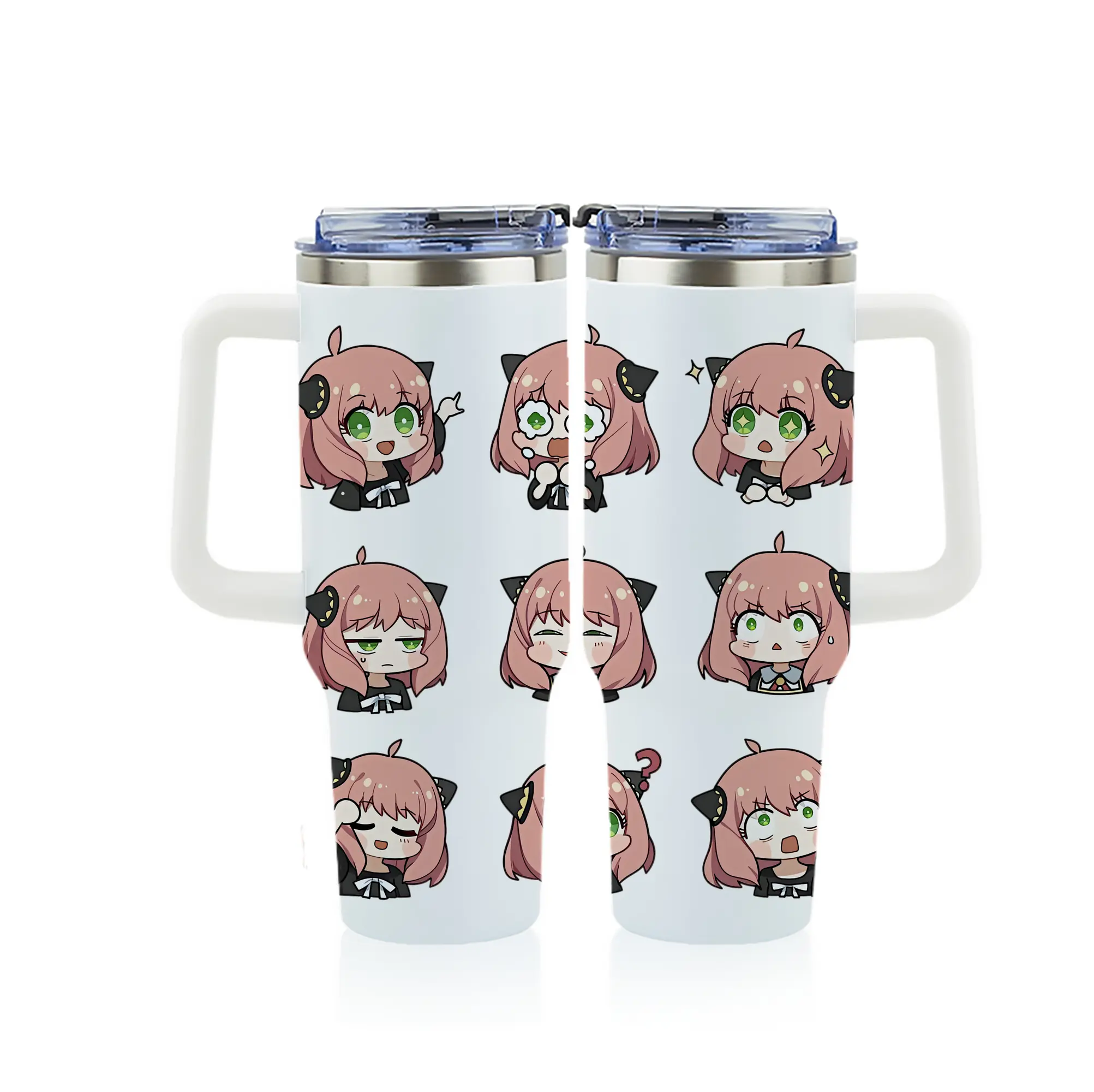 スパイファミリー グッズ,アーニャ・フォージャー（Anya Forger） - 1200mL フルプリント車用タンブラー ・ 304ステンレス 内側 ・ 201ステンレス 外側 ・ 保温 保冷 ・ 通勤 ドライブ アウトドア用