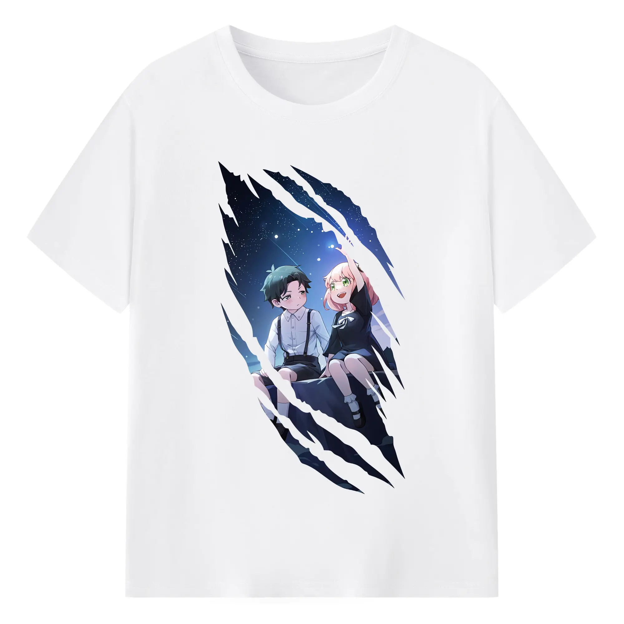 スパイファミリー グッズ,アーニャ・フォージャー（Anya Forger） - 綿100％ 半袖Tシャツ ・ フロントプリント ・ 快適 通気性 ・ 日常使い 散歩 スポーツ用