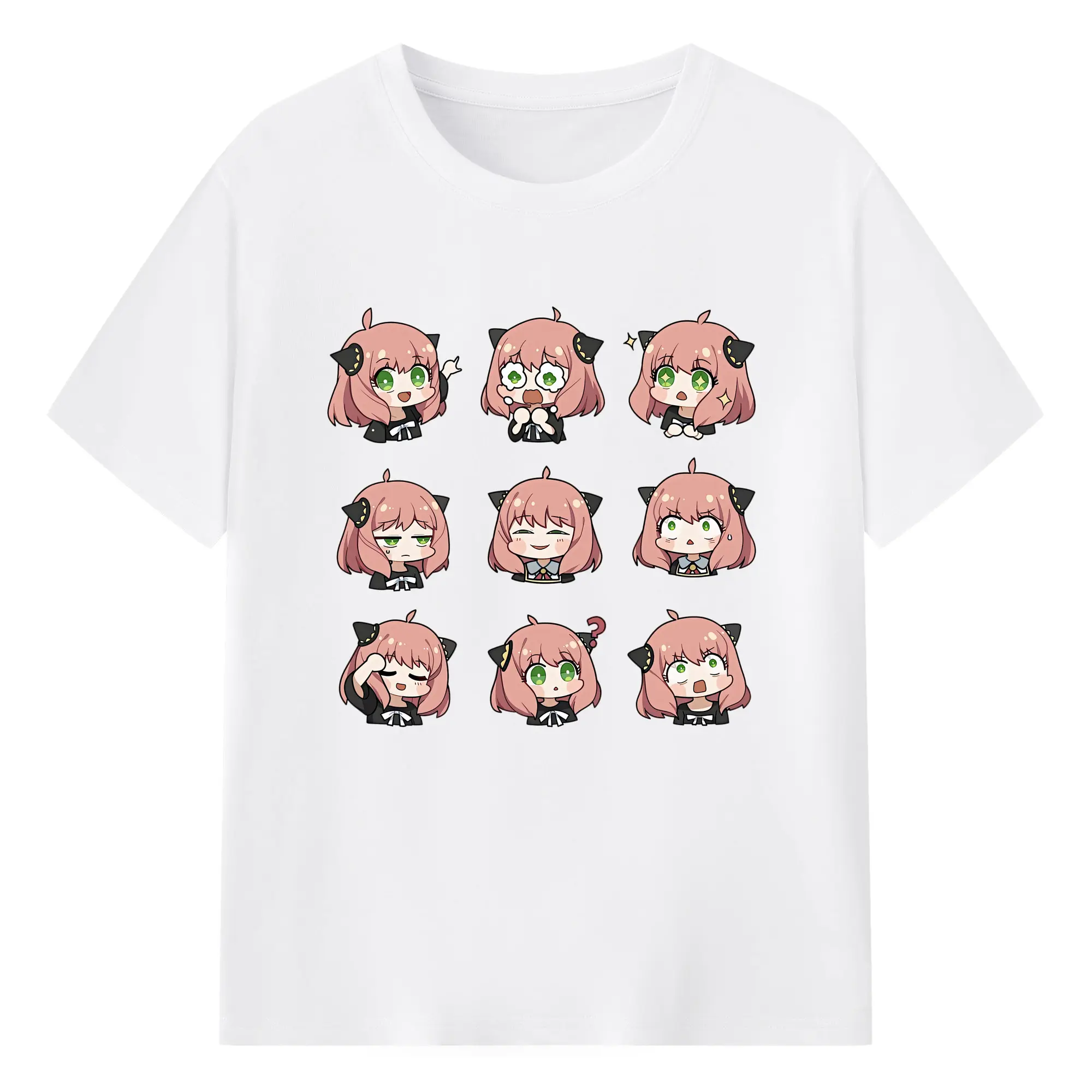 スパイファミリー グッズ,アーニャ・フォージャー（Anya Forger） - 綿100％ 半袖Tシャツ ・ フロントプリント ・ 快適 通気性 ・ 日常使い 散歩 スポーツ用