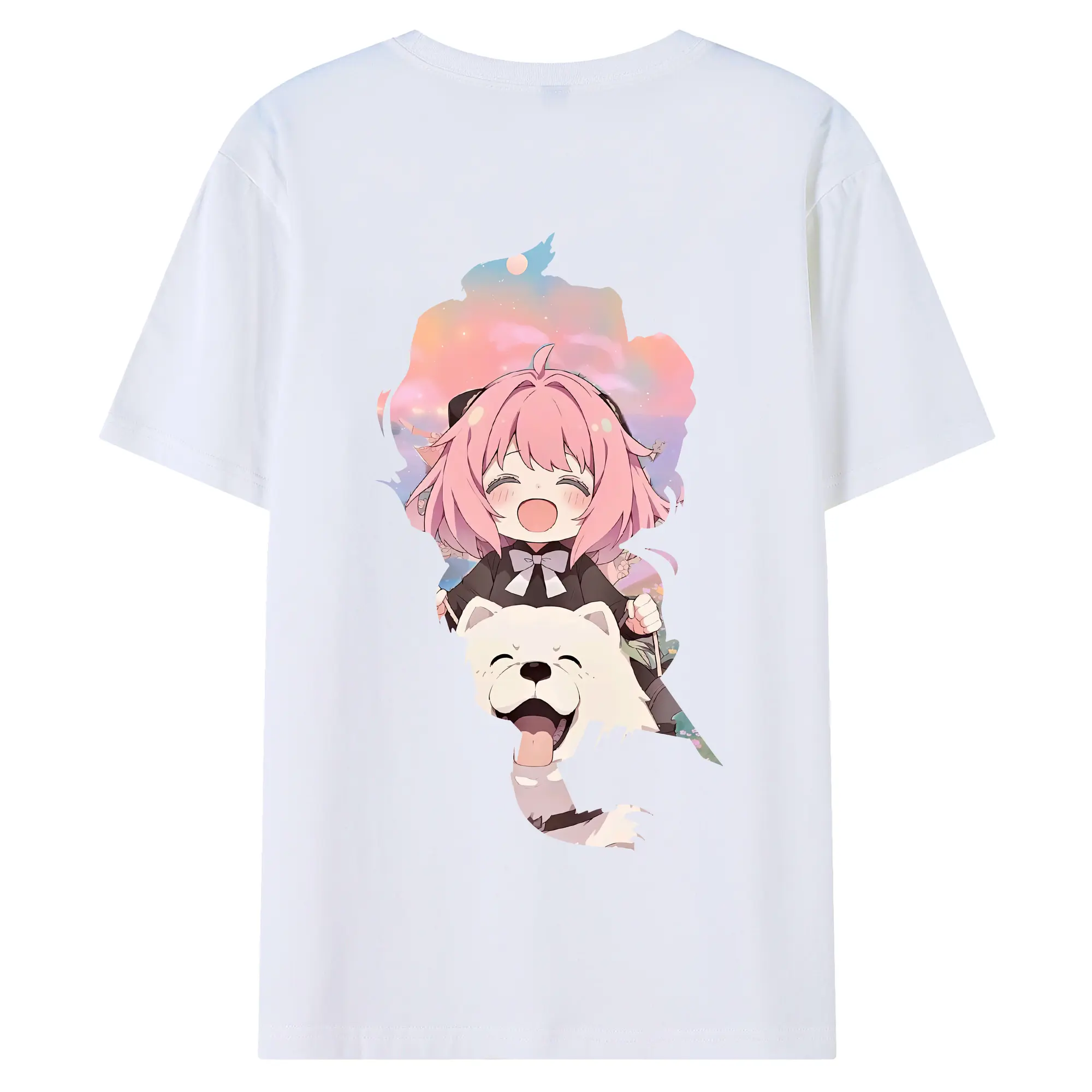 スパイファミリー グッズ,アーニャ・フォージャー（Anya Forger） - 綿100％ 半袖Tシャツ ・ バックプリント ・ 快適 通気性 ・ 日常使い 散歩 スポーツ用
