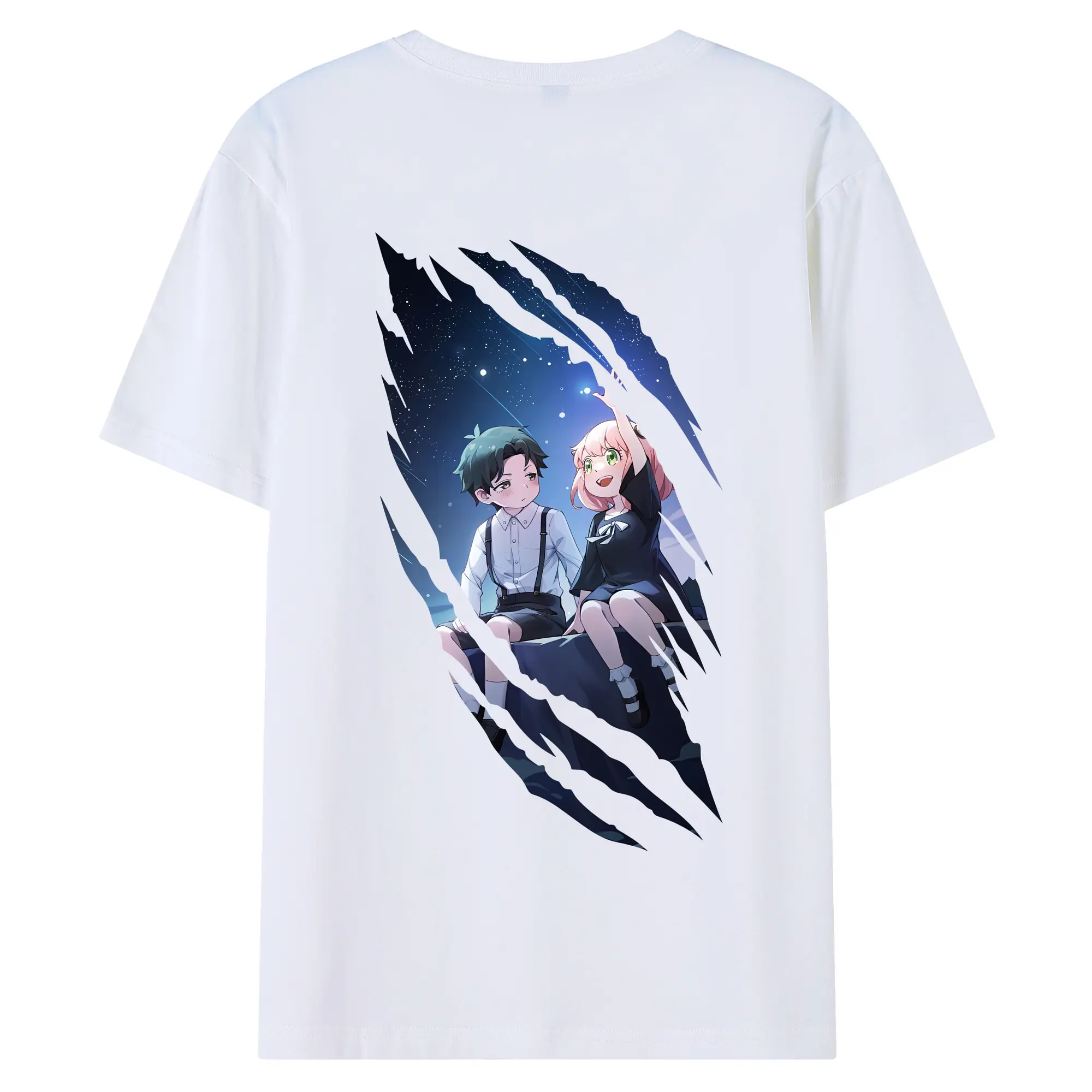 スパイファミリー グッズ,アーニャ・フォージャー（Anya Forger） - 綿100％ 半袖Tシャツ ・ バックプリント ・ 快適 通気性 ・ 日常使い 散歩 スポーツ用