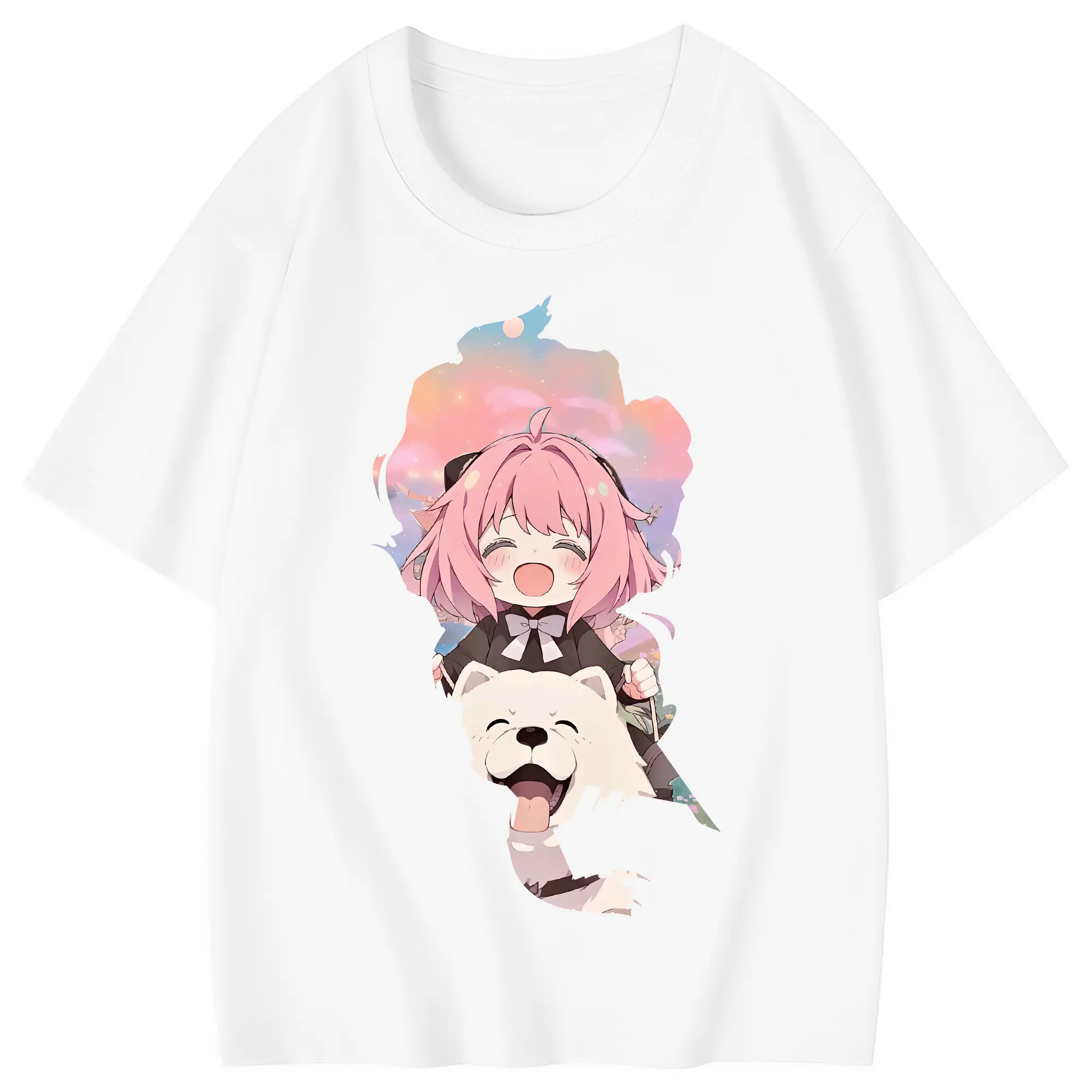 スパイファミリー グッズ,アーニャ・フォージャー（Anya Forger） - 綿100％ キッズTシャツ ・ フロントプリント ・ 快適 通気性 ・ スポーツ カジュアル 散歩用