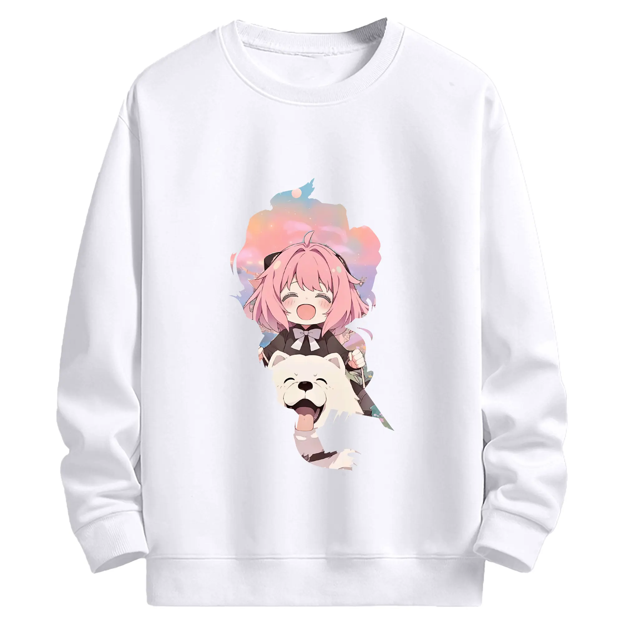 スパイファミリー グッズ,アーニャ・フォージャー（Anya Forger） - 高品質 クルーネック スウェット ・ コットン59％ ポリエステル41％ ・ ユニセックス 長袖 トレーナー ・ カジュアル デイリー スポーツ 散歩用