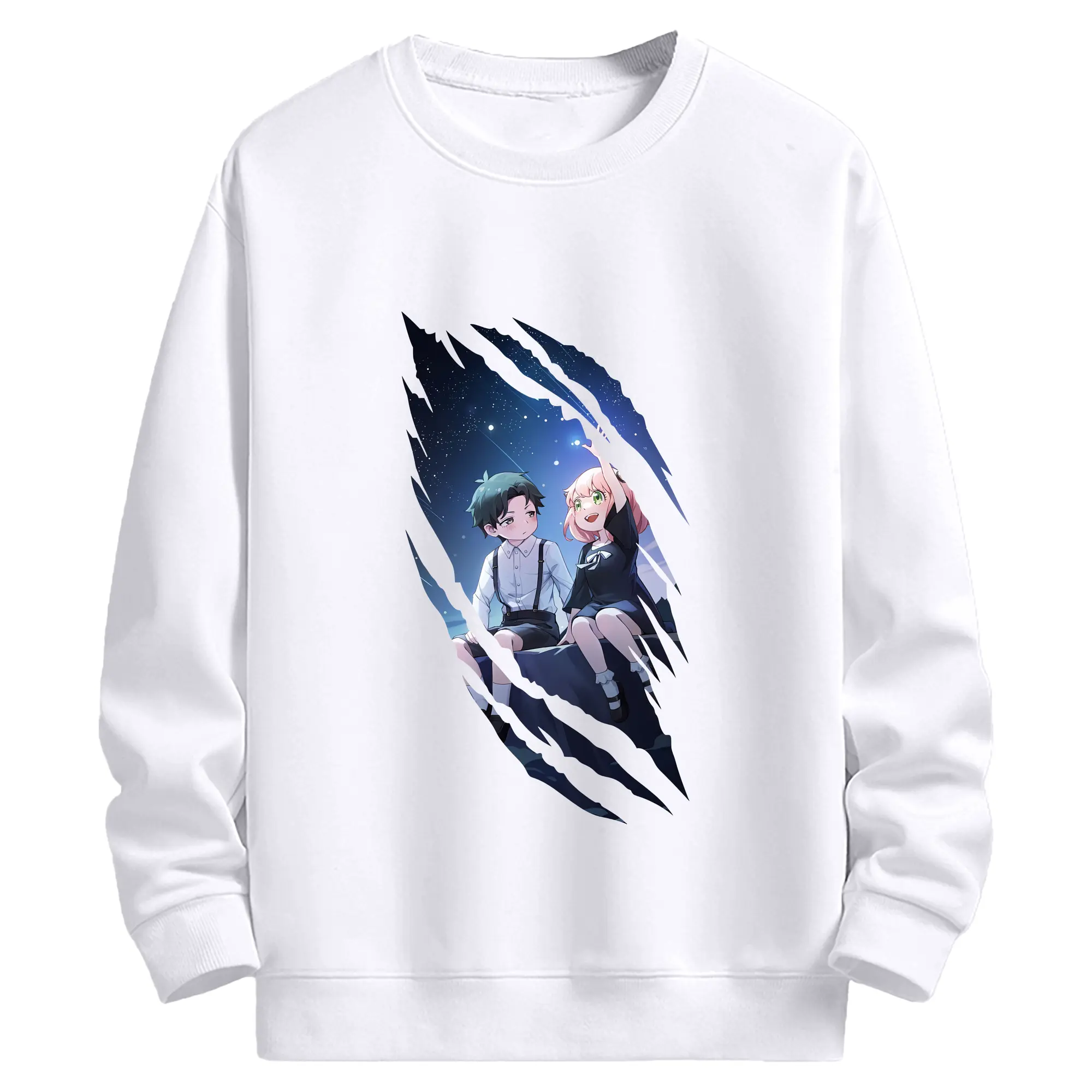 スパイファミリー グッズ,アーニャ・フォージャー（Anya Forger） - 高品質 クルーネック スウェット ・ コットン59％ ポリエステル41％ ・ ユニセックス 長袖 トレーナー ・ カジュアル デイリー スポーツ 散歩用