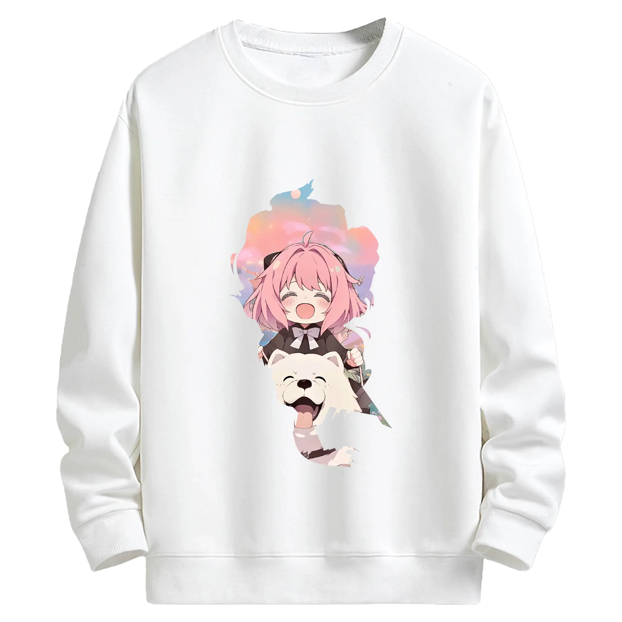 スパイファミリー グッズ,アーニャ・フォージャー（Anya Forger） - キッズ クルーネックスウェットシャツ ・ フロントプリント ・ 綿80％ ポリエステル20％ ・ 快適 通学 スポーツ 日常使い お散歩用