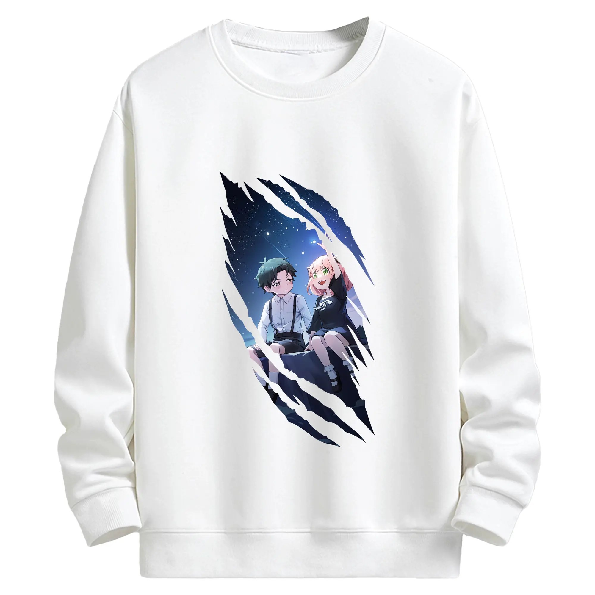 スパイファミリー グッズ,アーニャ・フォージャー（Anya Forger） - キッズ クルーネックスウェットシャツ ・ フロントプリント ・ 綿80％ ポリエステル20％ ・ 快適 通学 スポーツ 日常使い お散歩用