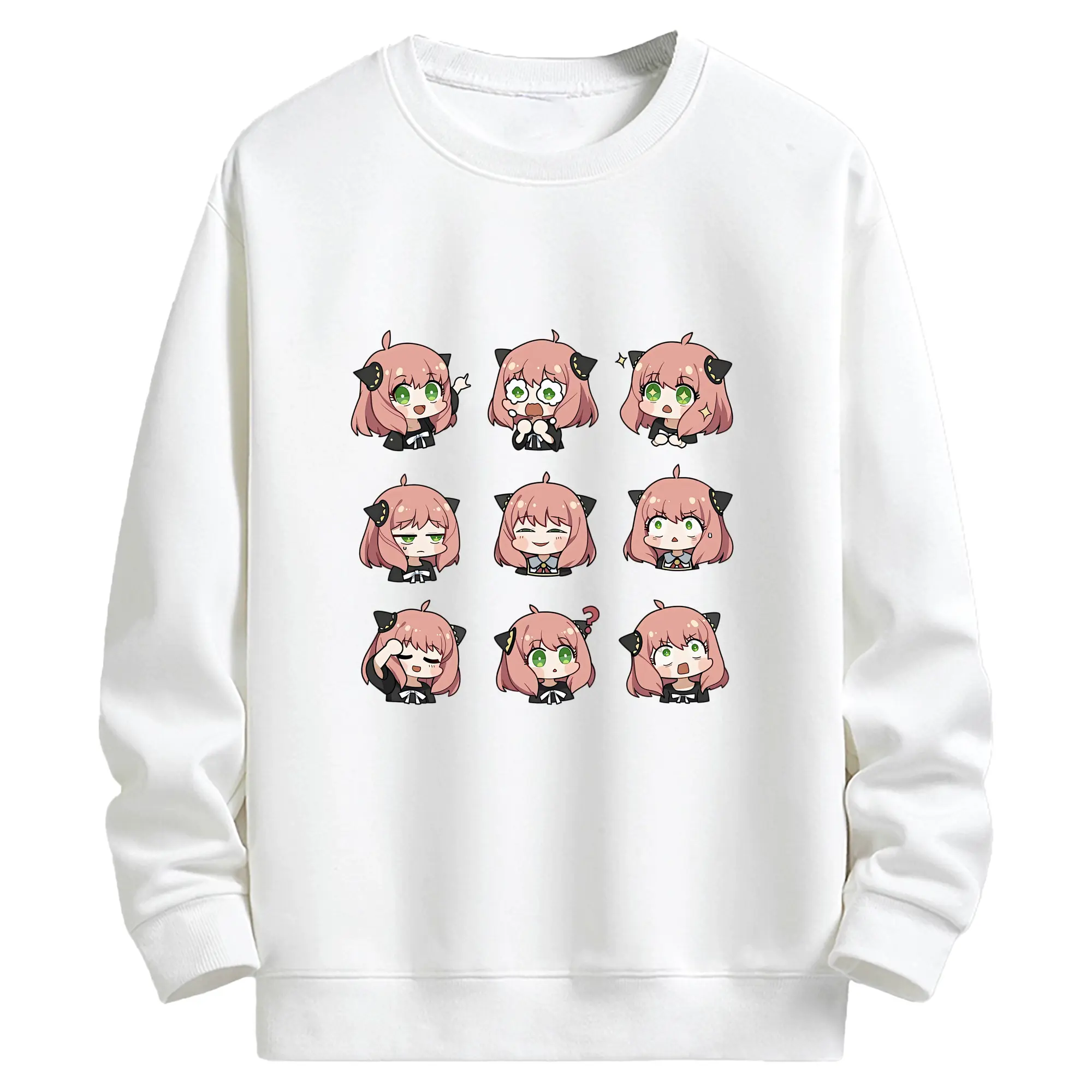 スパイファミリー グッズ,アーニャ・フォージャー（Anya Forger） - キッズ クルーネックスウェットシャツ ・ フロントプリント ・ 綿80％ ポリエステル20％ ・ 快適 通学 スポーツ 日常使い お散歩用