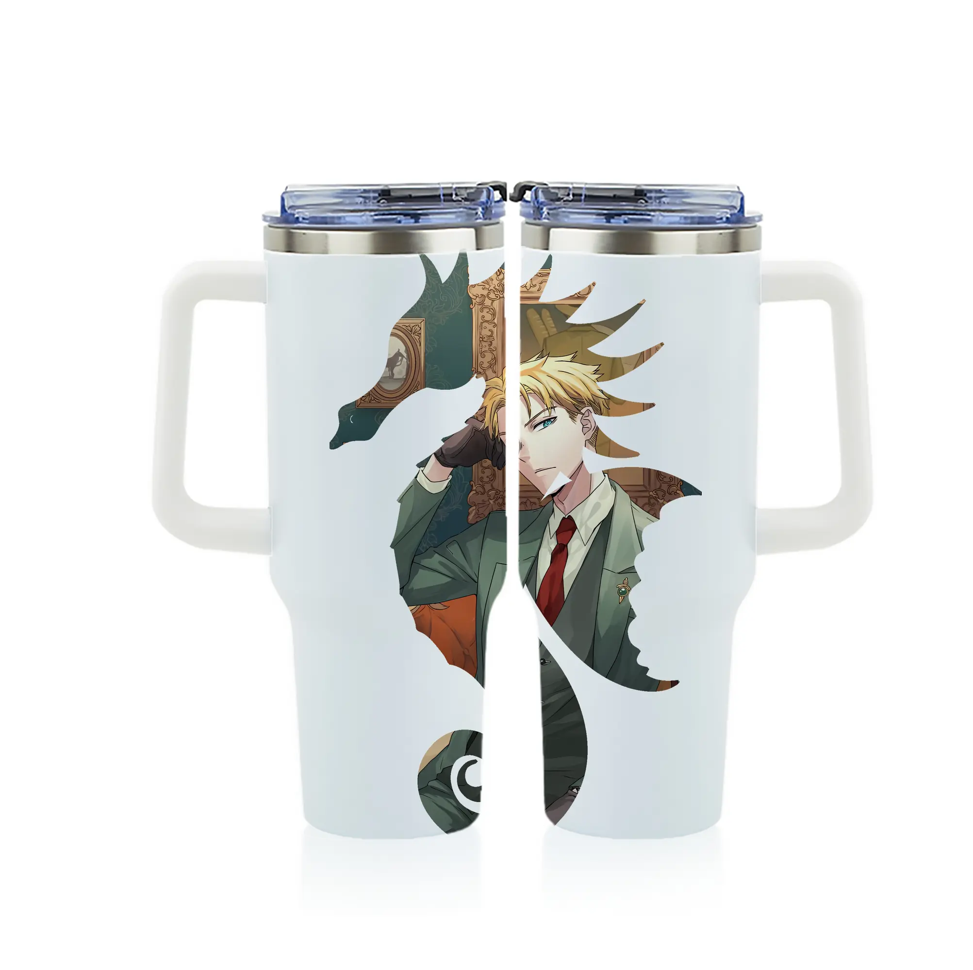 スパイファミリー グッズ,ロイド・フォージャー（Loid Forger） - 1200mL フルプリント車用タンブラー ・ 304ステンレス 内側 ・ 201ステンレス 外側 ・ 保温 保冷 ・ 通勤 ドライブ アウトドア用