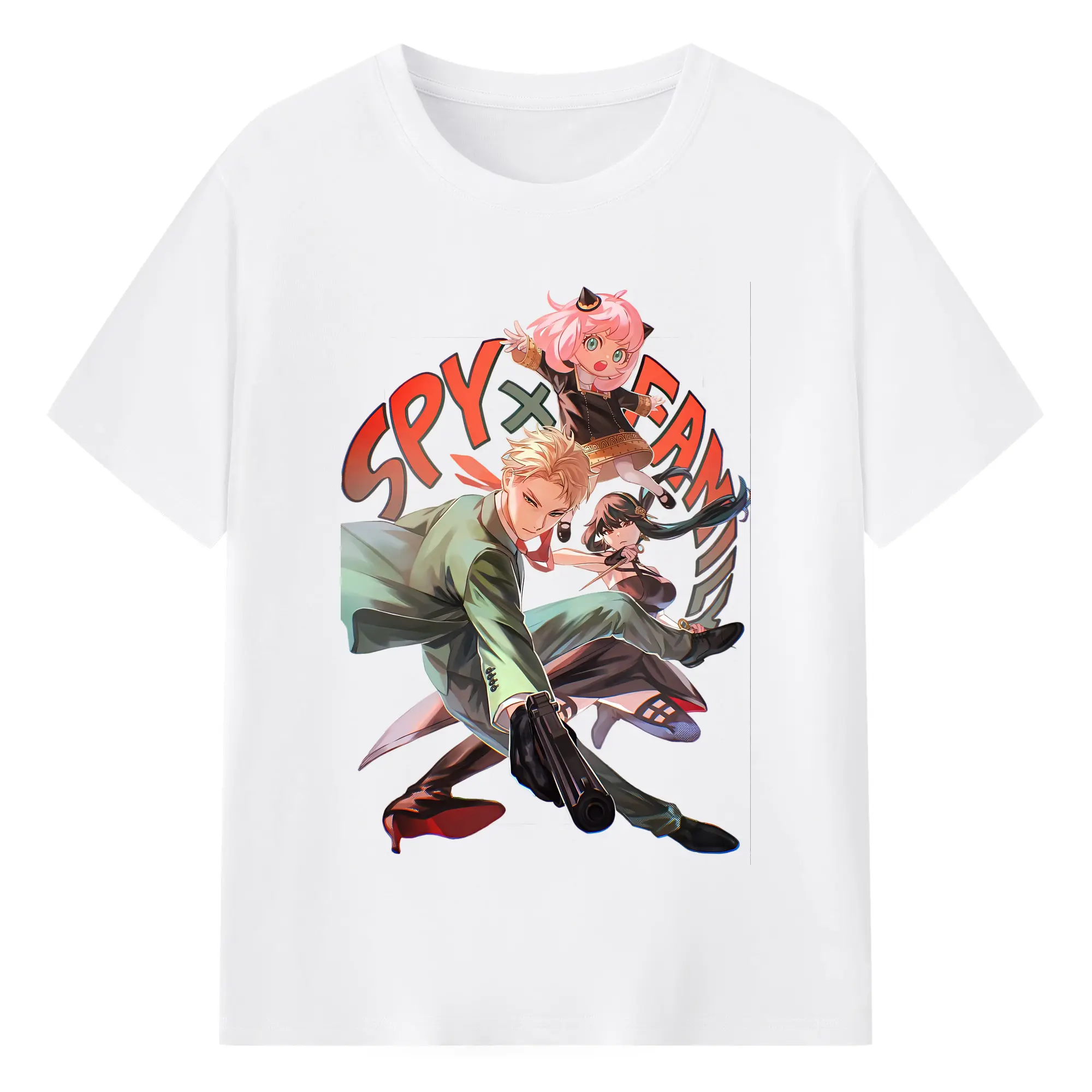 スパイファミリー グッズ,ロイド・フォージャー（Loid Forger） - 綿100％ 半袖Tシャツ ・ フロントプリント ・ 快適 通気性 ・ 日常使い 散歩 スポーツ用