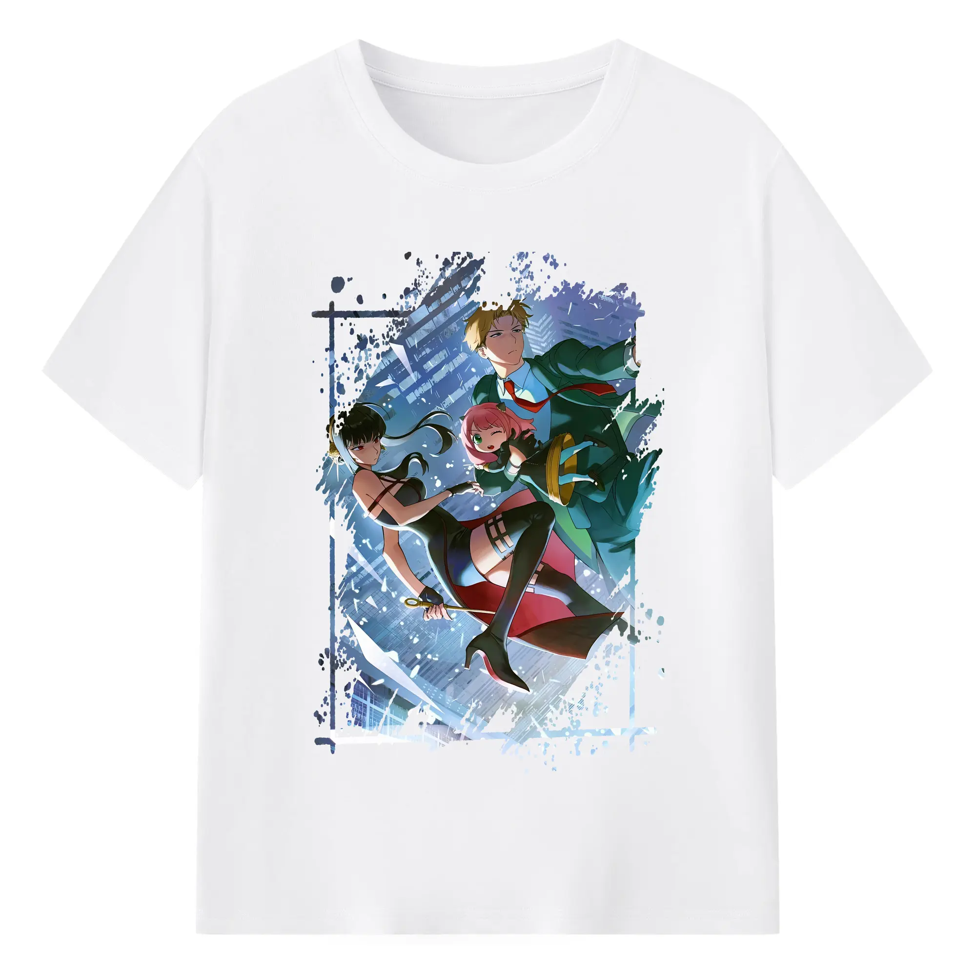 スパイファミリー グッズ,ロイド・フォージャー（Loid Forger） - 綿100％ 半袖Tシャツ ・ フロントプリント ・ 快適 通気性 ・ 日常使い 散歩 スポーツ用