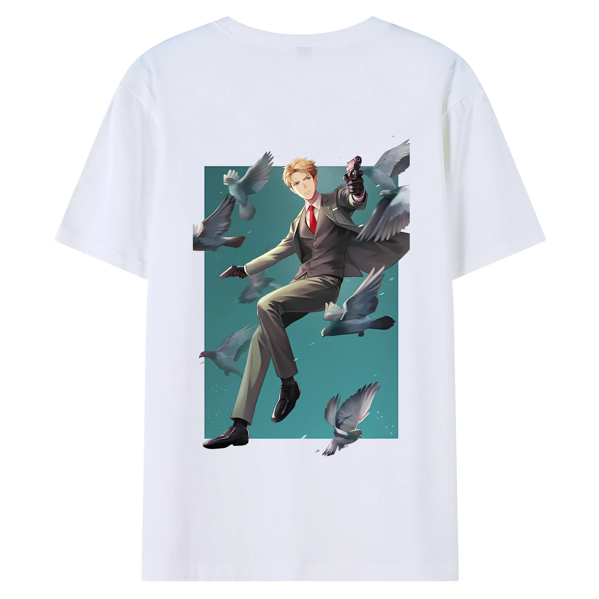 スパイファミリー グッズ,ロイド・フォージャー（Loid Forger） - 綿100％ 半袖Tシャツ ・ バックプリント ・ 快適 通気性 ・ 日常使い 散歩 スポーツ用