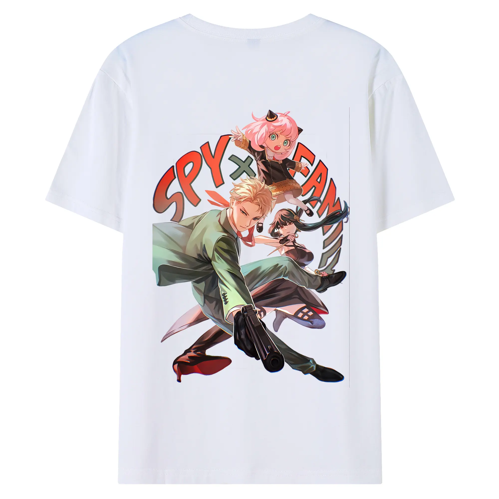 スパイファミリー グッズ,ロイド・フォージャー（Loid Forger） - 綿100％ 半袖Tシャツ ・ バックプリント ・ 快適 通気性 ・ 日常使い 散歩 スポーツ用