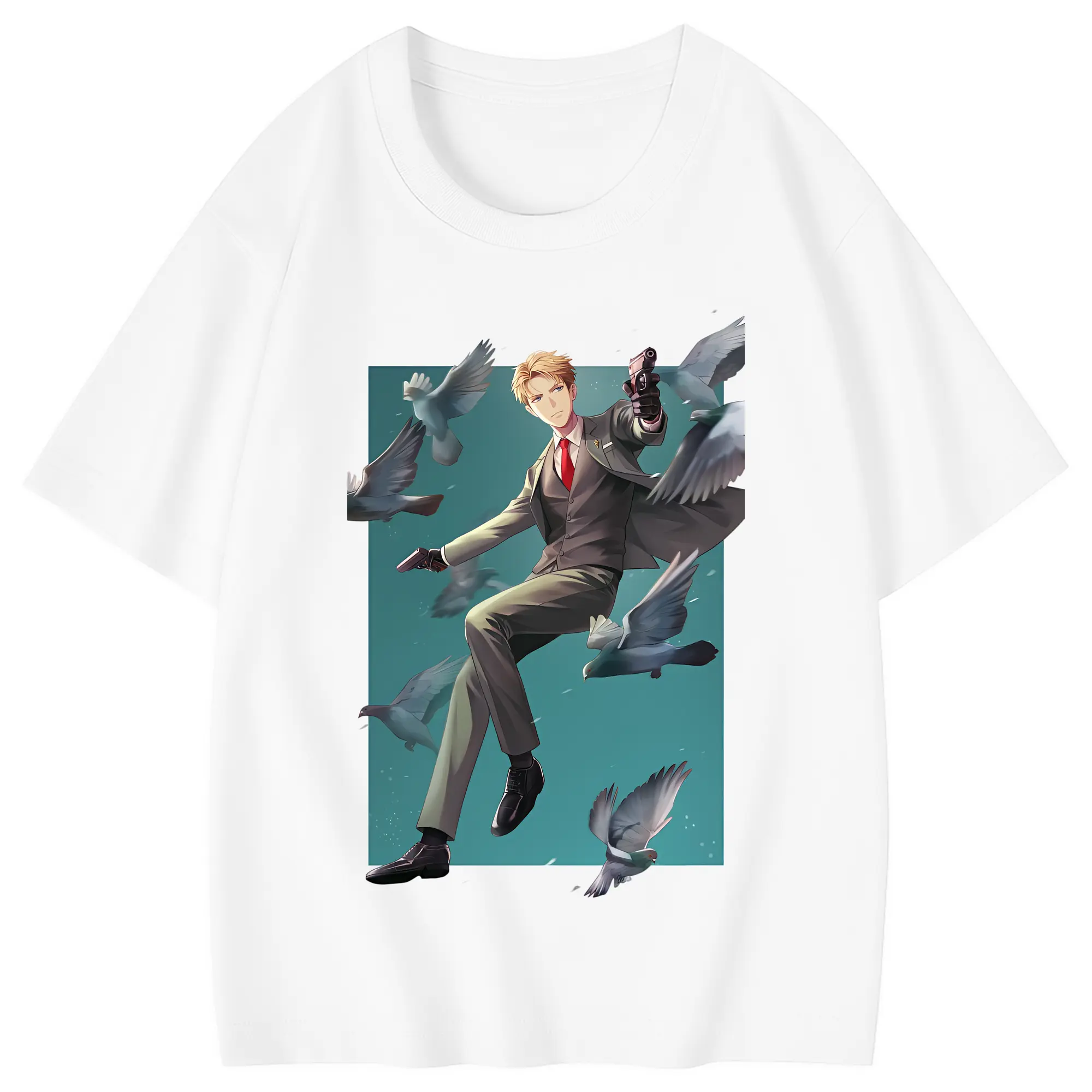 スパイファミリー グッズ,ロイド・フォージャー（Loid Forger） - 綿100％ キッズTシャツ ・ フロントプリント ・ 快適 通気性 ・ スポーツ カジュアル 散歩用