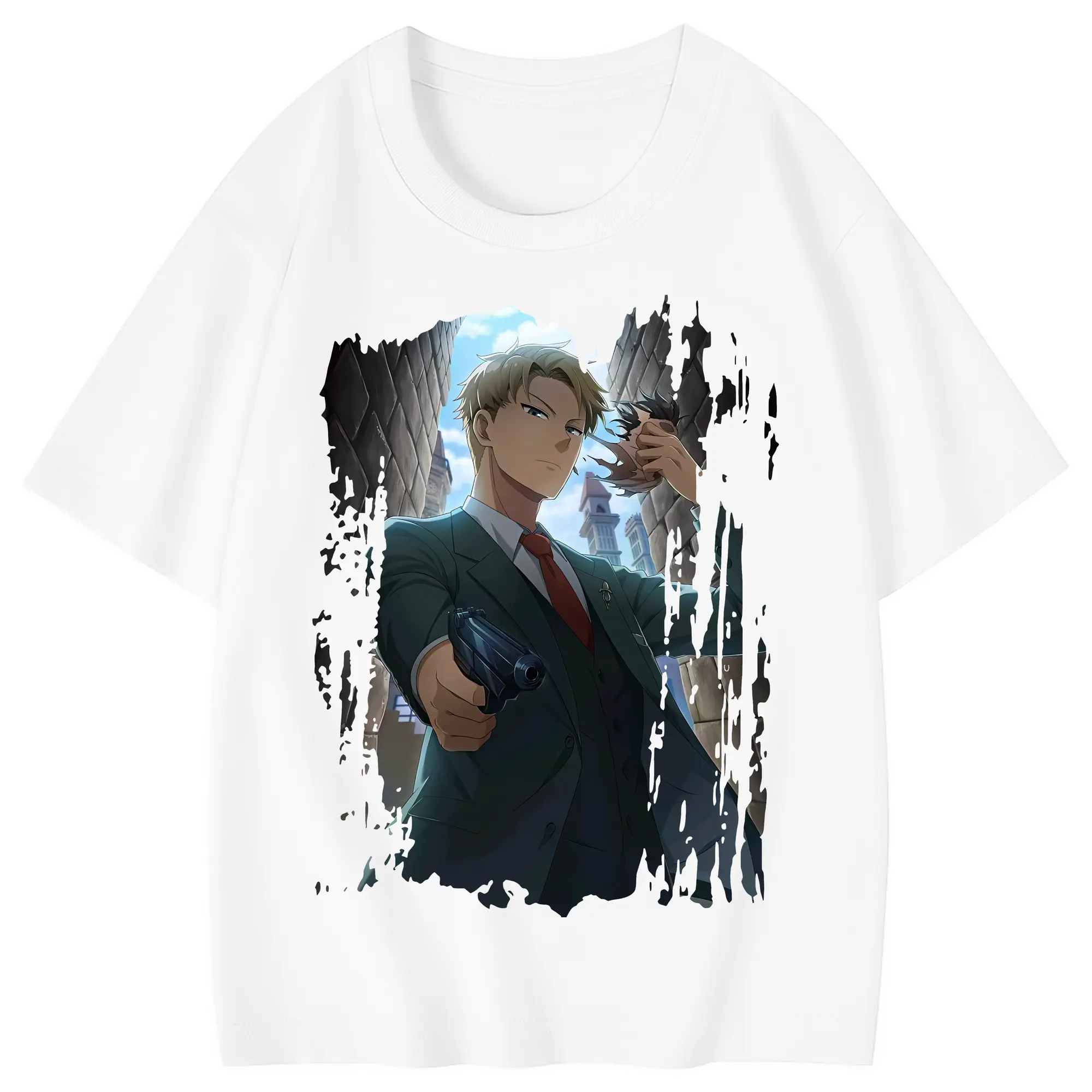 スパイファミリー グッズ,ロイド・フォージャー（Loid Forger） - 綿100％ キッズTシャツ ・ フロントプリント ・ 快適 通気性 ・ スポーツ カジュアル 散歩用