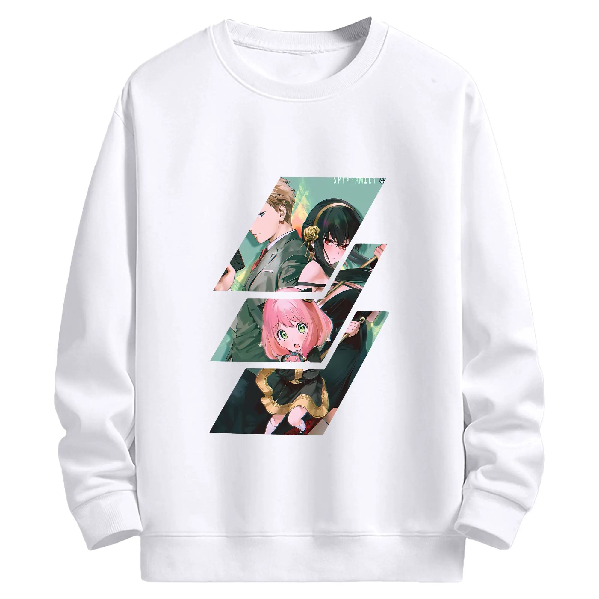 スパイファミリー グッズ,ロイド・フォージャー（Loid Forger） - 高品質 クルーネック スウェット ・ コットン59％ ポリエステル41％ ・ ユニセックス 長袖 トレーナー ・ カジュアル デイリー スポーツ 散歩用