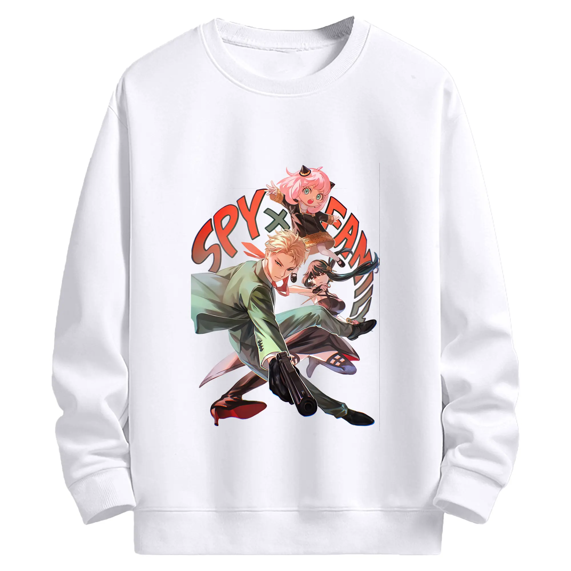 スパイファミリー グッズ,ロイド・フォージャー（Loid Forger） - 高品質 クルーネック スウェット ・ コットン59％ ポリエステル41％ ・ ユニセックス 長袖 トレーナー ・ カジュアル デイリー スポーツ 散歩用