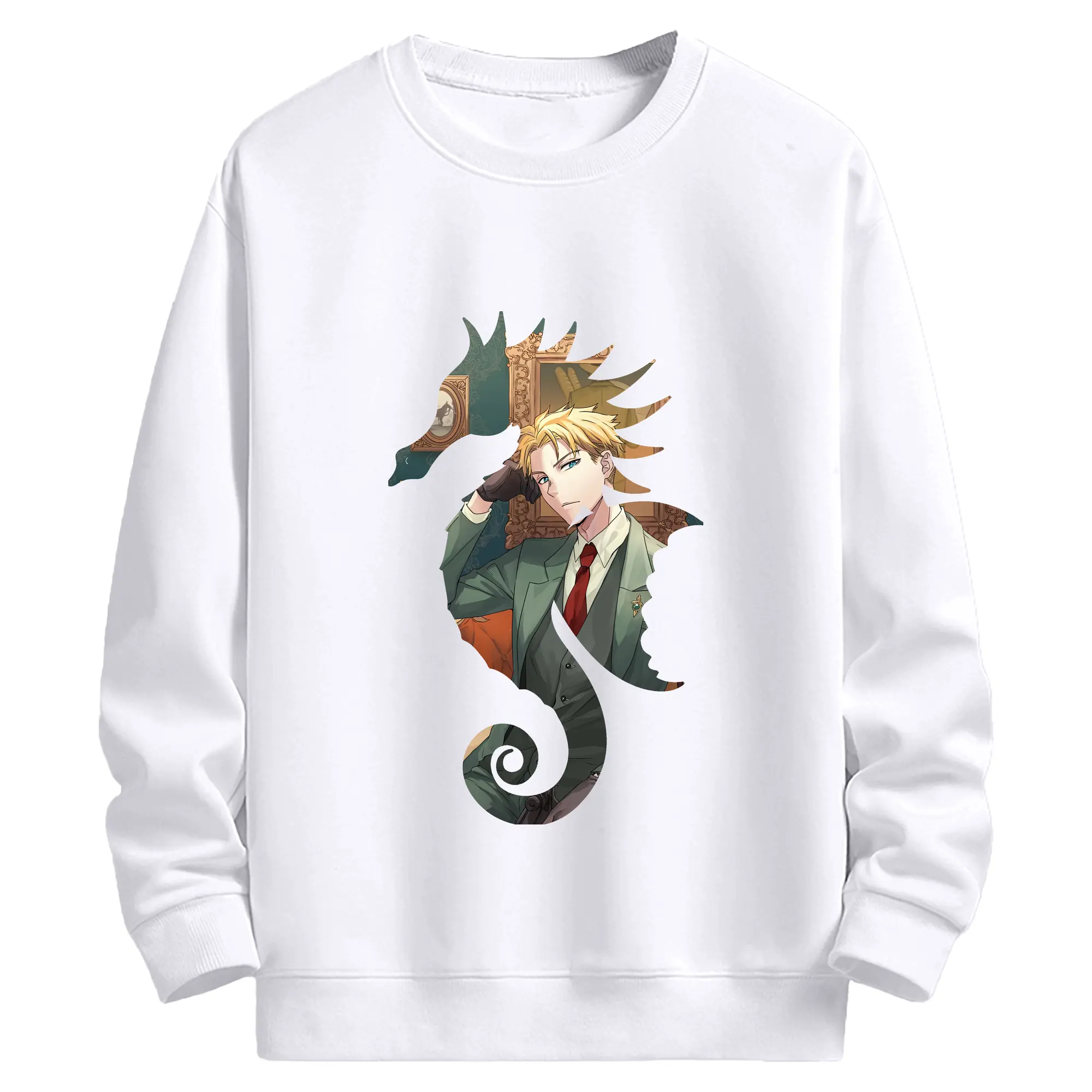 スパイファミリー グッズ,ロイド・フォージャー（Loid Forger） - 高品質 クルーネック スウェット ・ コットン59％ ポリエステル41％ ・ ユニセックス 長袖 トレーナー ・ カジュアル デイリー スポーツ 散歩用