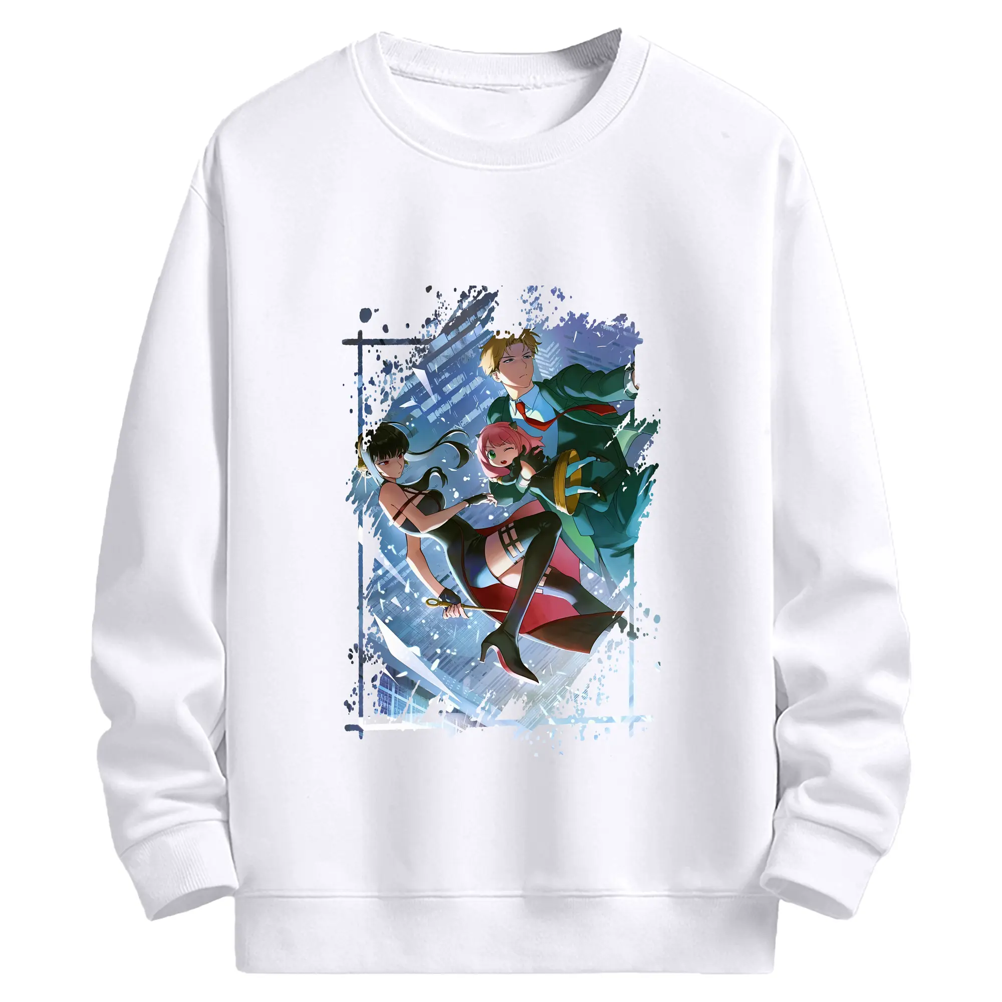 スパイファミリー グッズ,ロイド・フォージャー（Loid Forger） - 高品質 クルーネック スウェット ・ コットン59％ ポリエステル41％ ・ ユニセックス 長袖 トレーナー ・ カジュアル デイリー スポーツ 散歩用