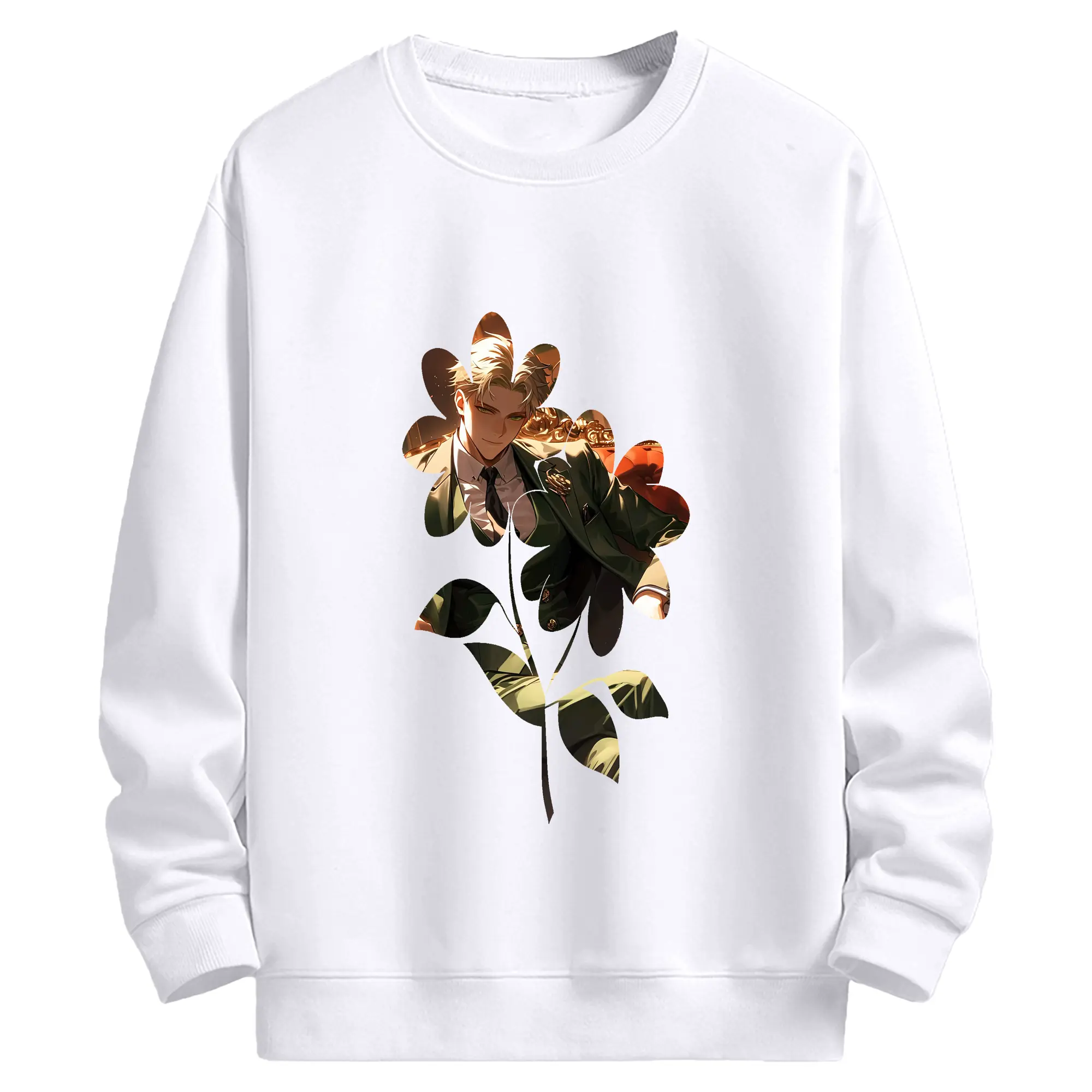 スパイファミリー グッズ,ロイド・フォージャー（Loid Forger） - 高品質 クルーネック スウェット ・ コットン59％ ポリエステル41％ ・ ユニセックス 長袖 トレーナー ・ カジュアル デイリー スポーツ 散歩用