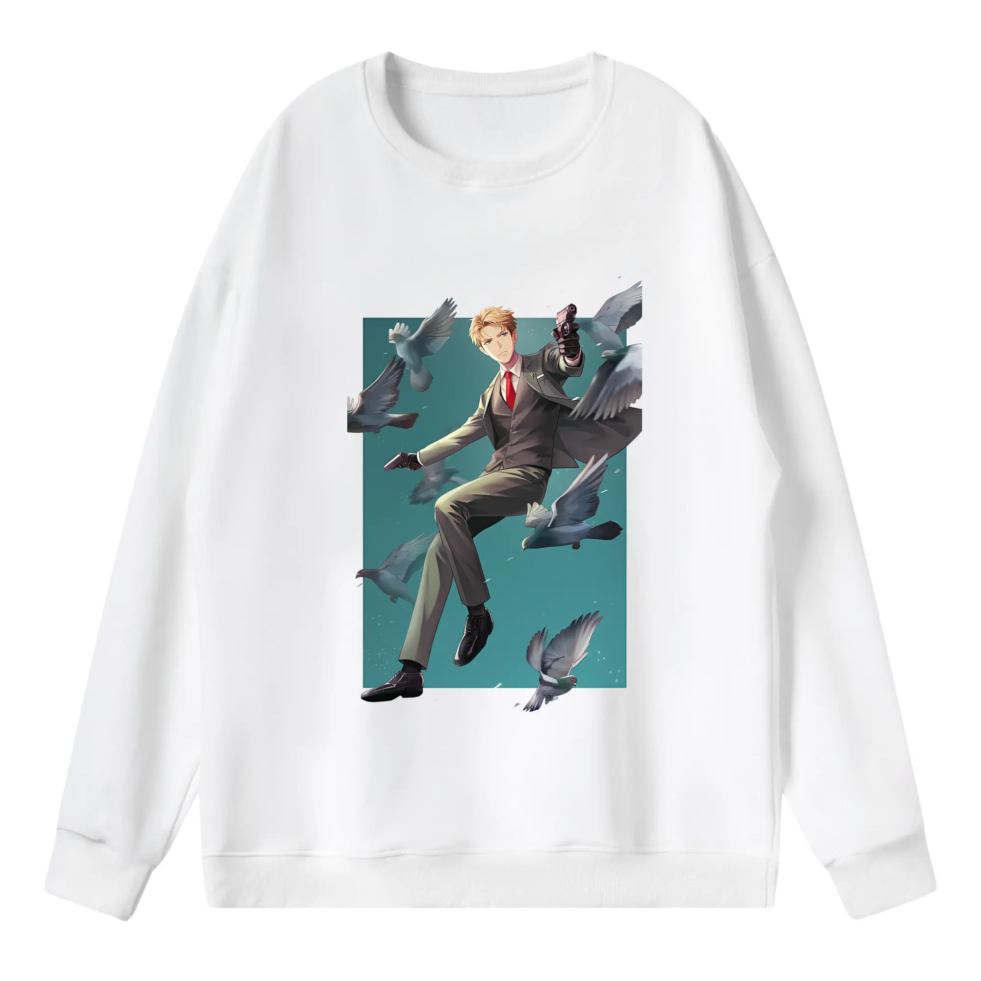 スパイファミリー グッズ,ロイド・フォージャー（Loid Forger） - 薄手 クルーネック スウェット 裏毛260g · ポリエステル 春秋向け カジュアル 男女兼用 · トレーナー デイリー スポーツ 散歩に最適